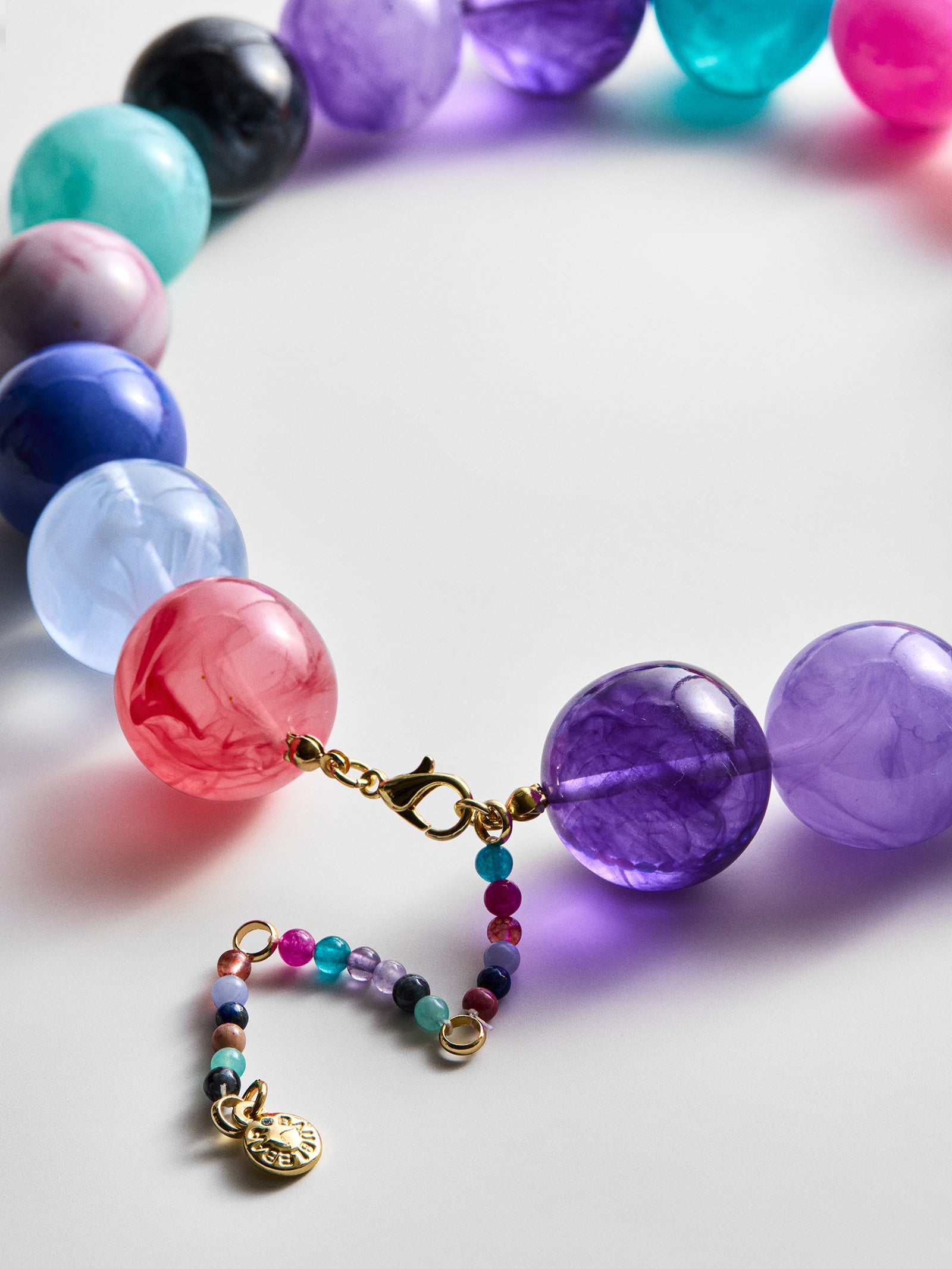 Jane Beaded Necklace - Muted Multi-Blues Comming