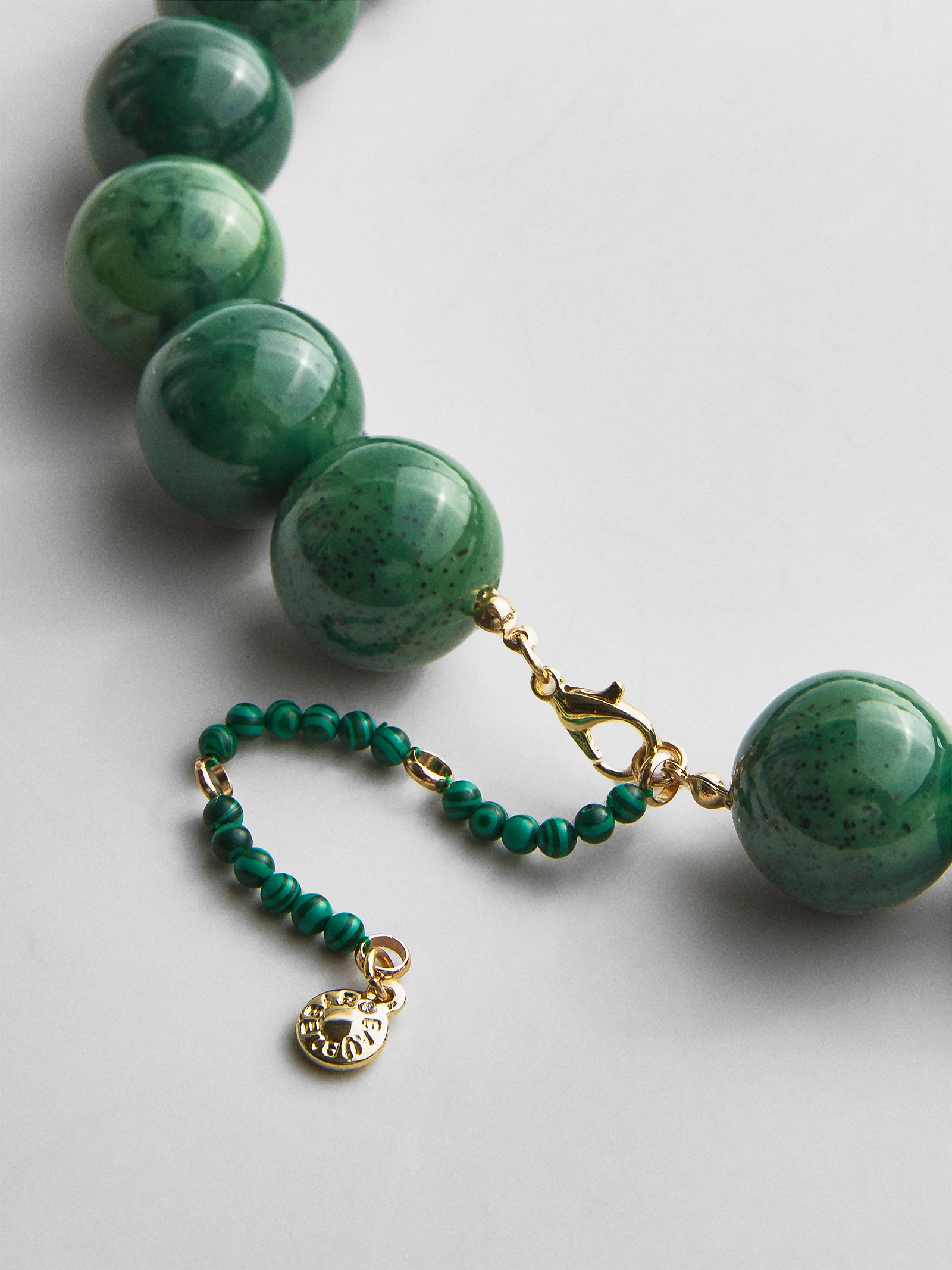 Jane Beaded Necklace - Smoky Malachite-Blues Comming