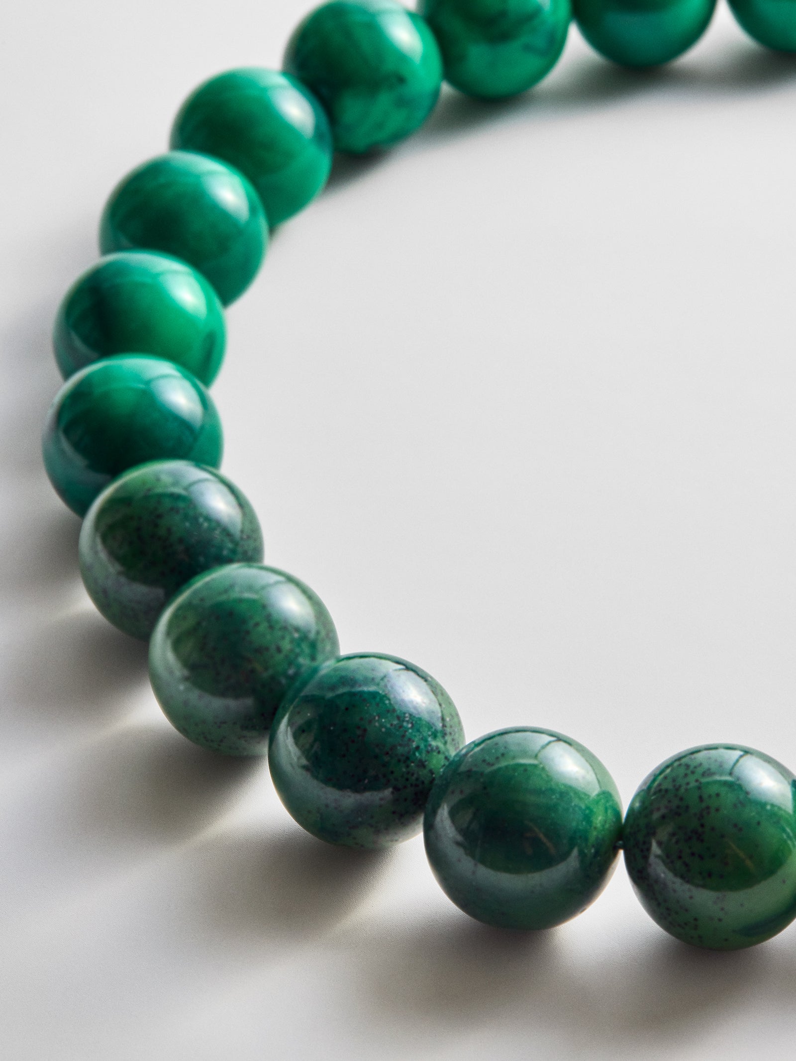 Jane Beaded Necklace - Striped Malachite-Blues Comming