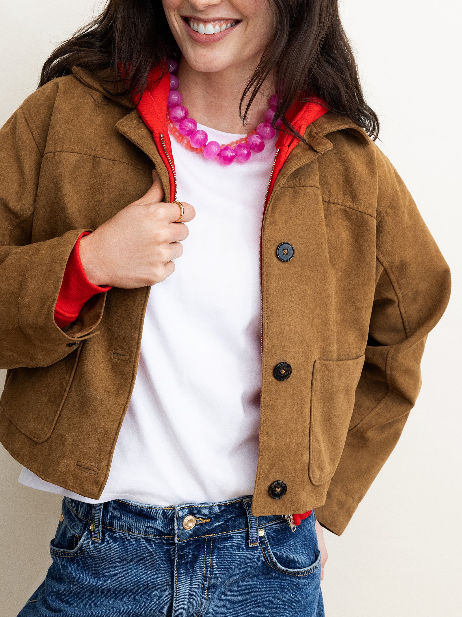 Joan Semi-Precious Necklace - Fuchsia Agate-Blues Comming