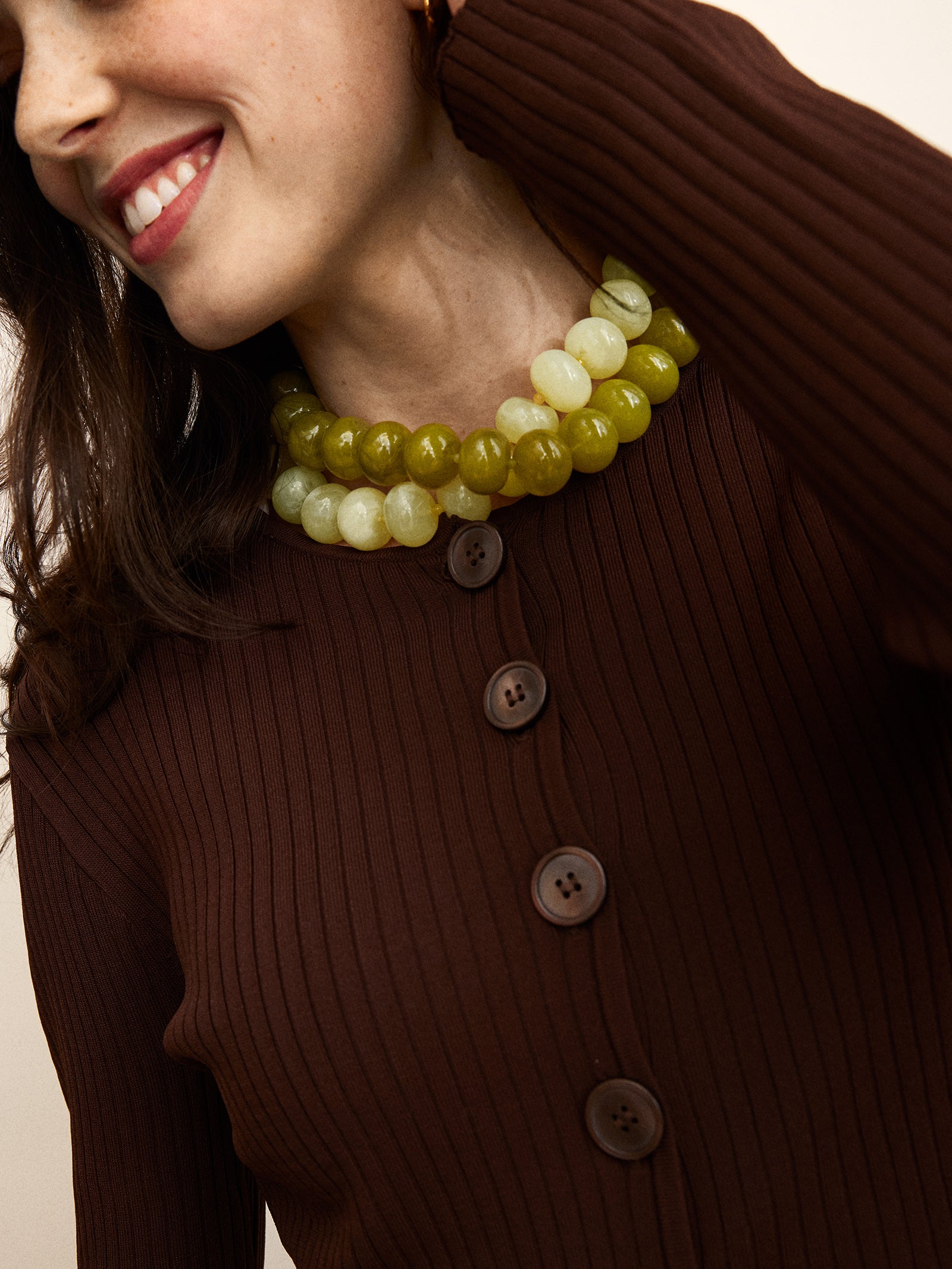 Joan Semi-Precious Necklace - Ivory Quartz-Blues Comming