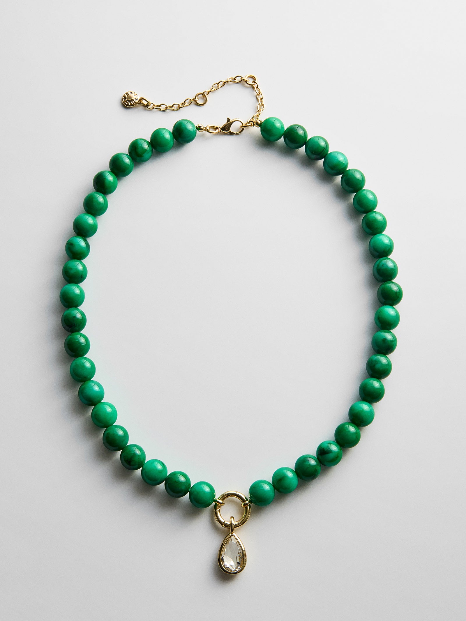 Janette Beaded Ring Necklace - Malachite-Blues Comming