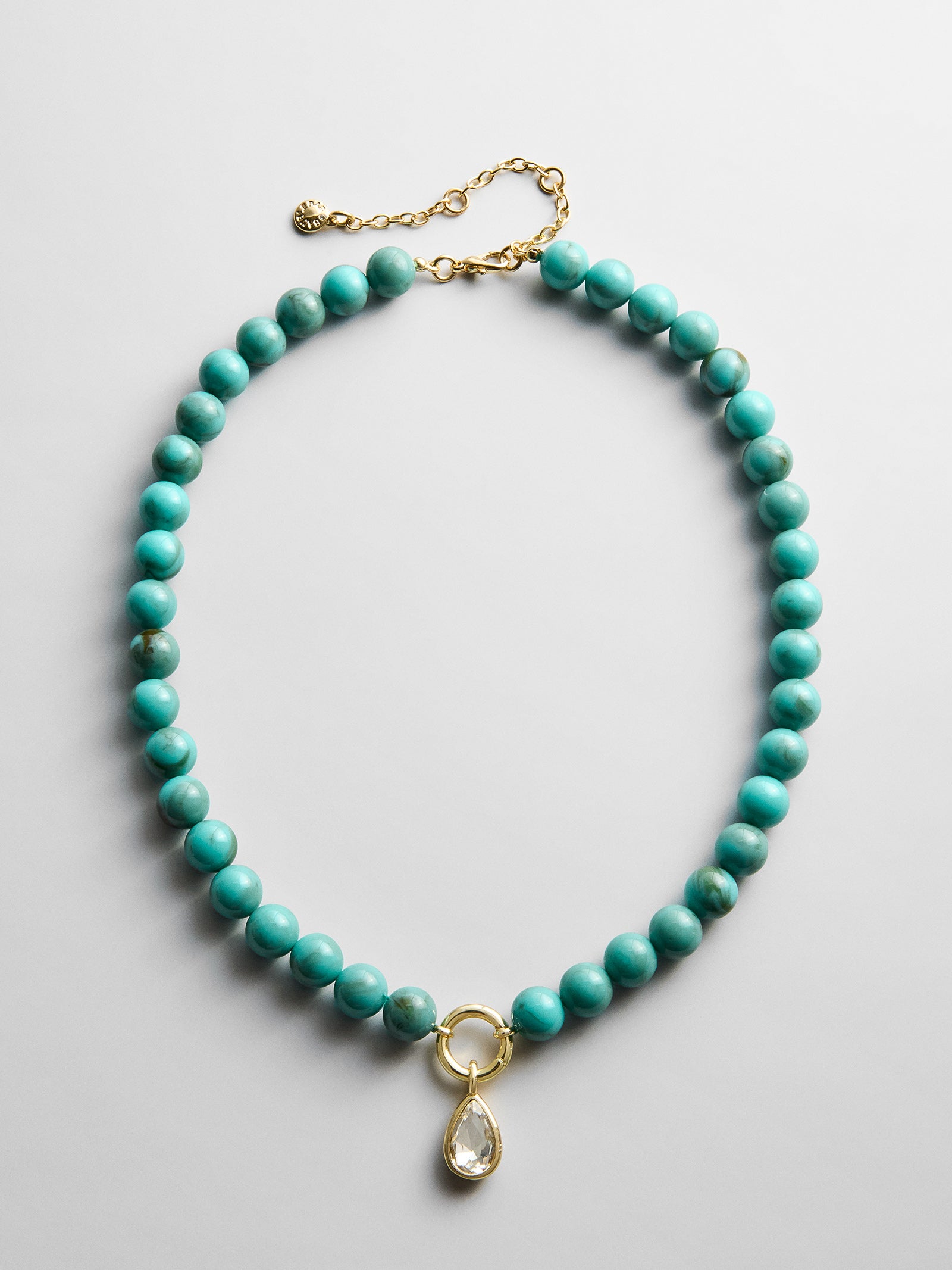Janette Beaded Ring Necklace - Turquoise-Blues Comming