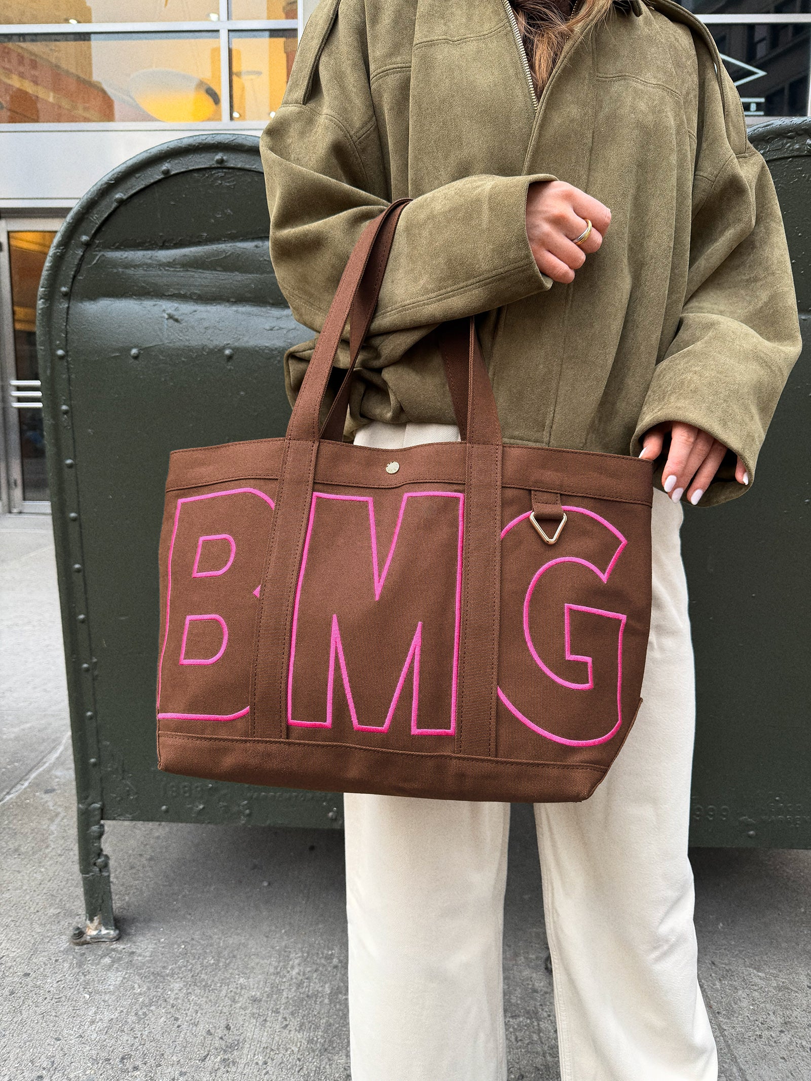 Custom Alpha Tote - Chocolate Brown-Blues Comming