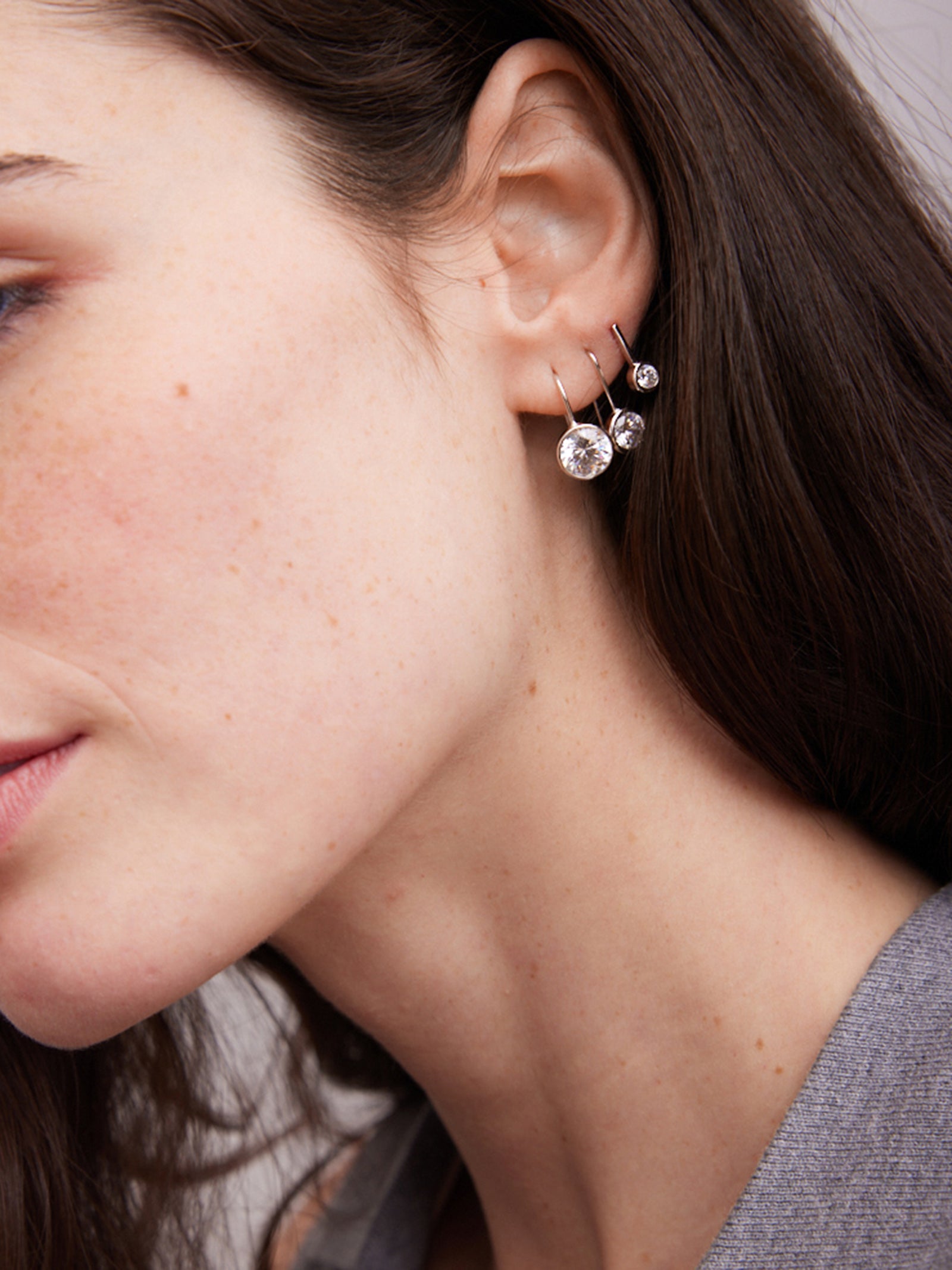 Fallon 18K Sterling Silver Bezel Earrings - 5MM Stone-Blues Comming