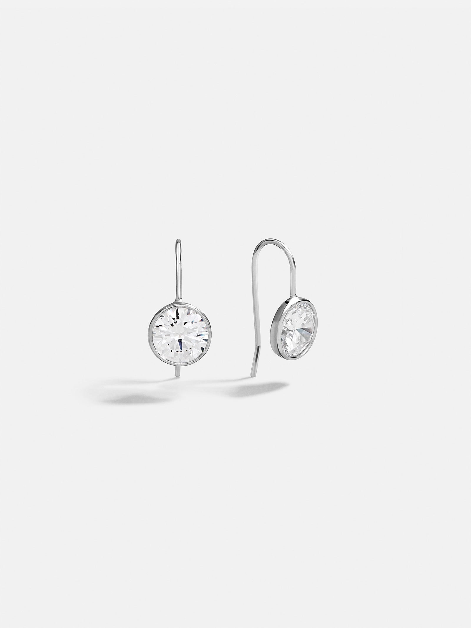Fallon 18K Sterling Silver Bezel Earrings - 10MM Stone-Blues Comming