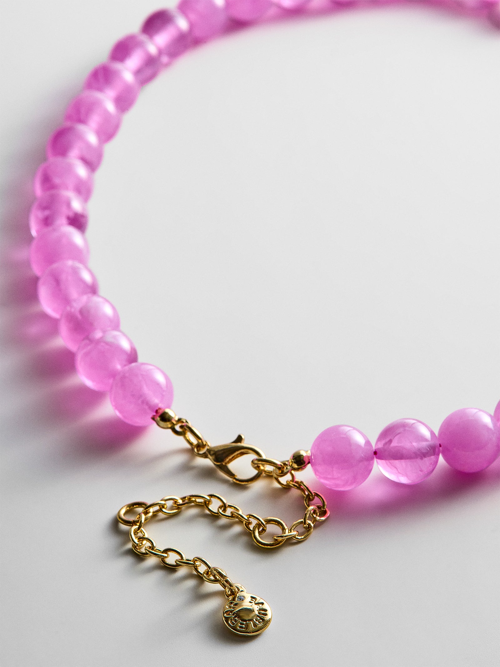 Janette Beaded Ring Necklace - Rose Quartz-Blues Comming