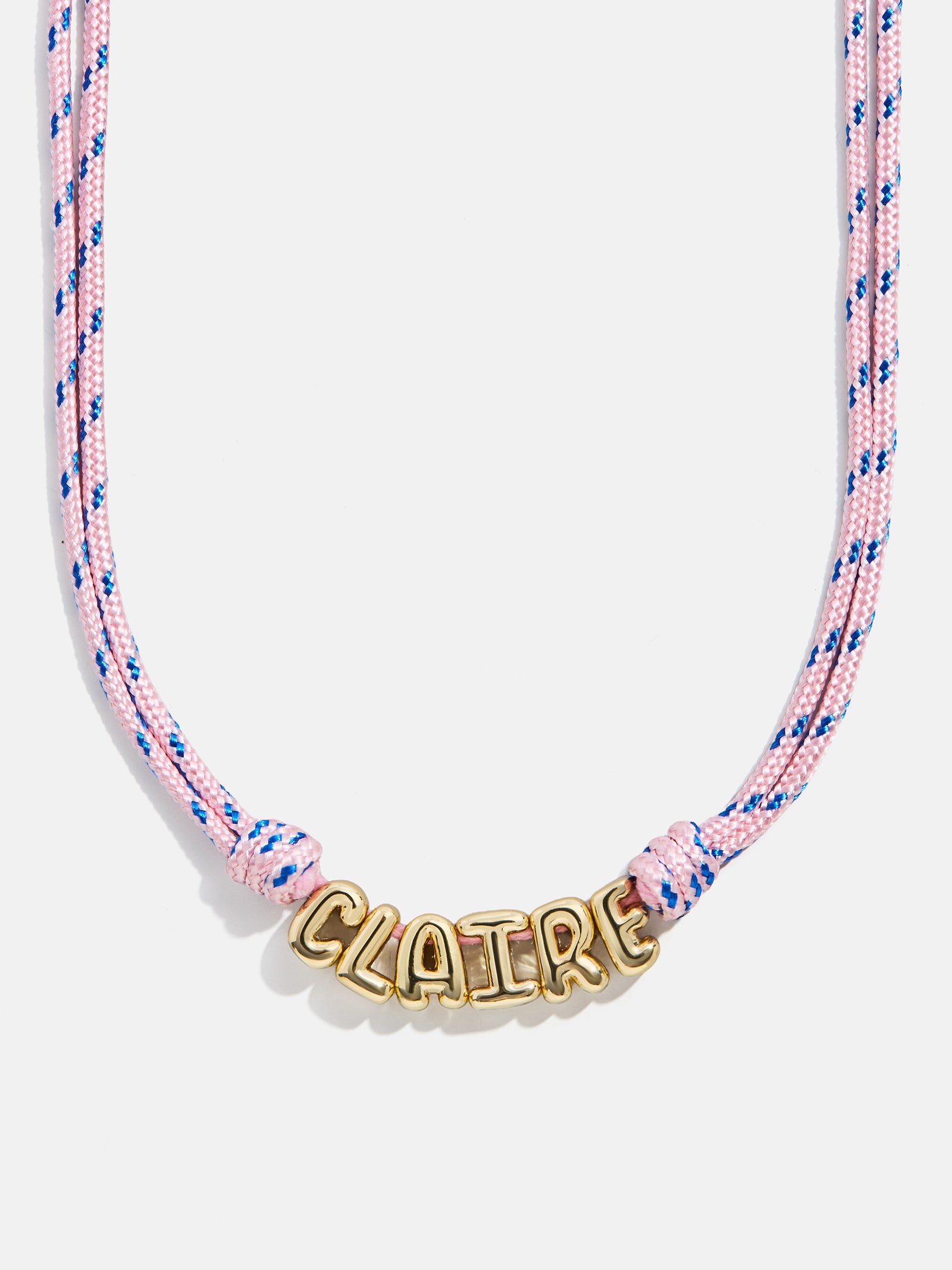 Bubble Letter Custom Paracord Necklace - Soft Pink-Blues Comming