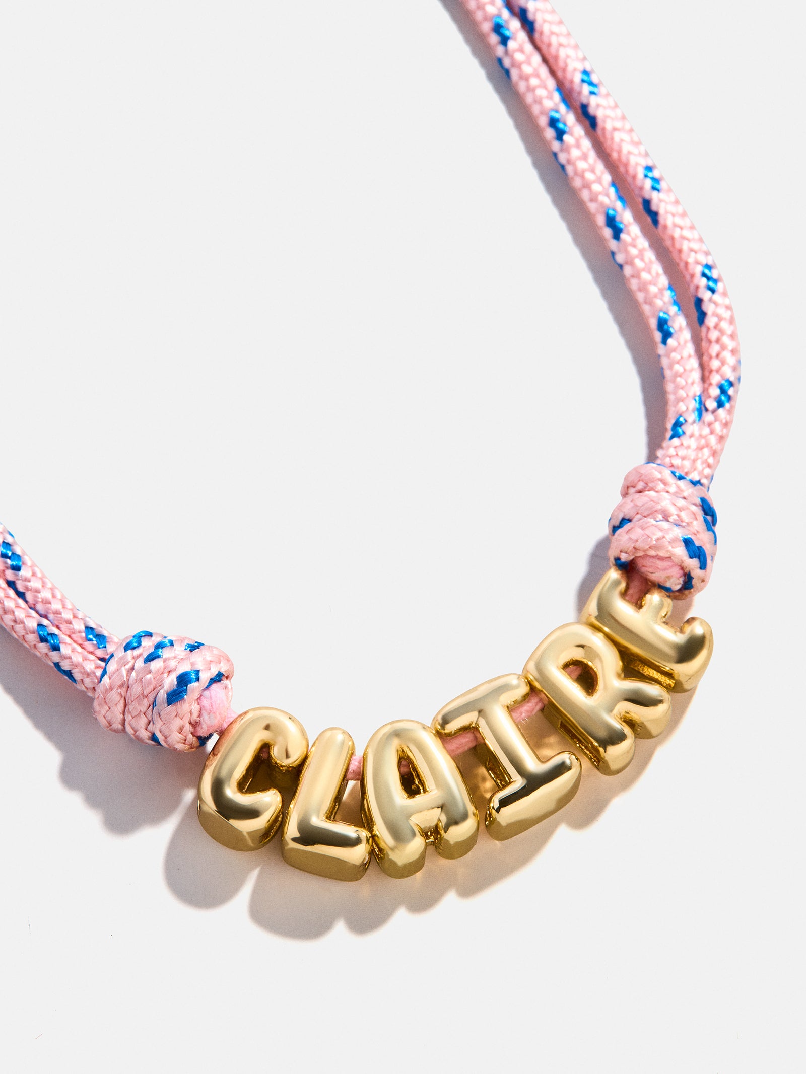 Bubble Letter Custom Paracord Necklace - Soft Pink-Blues Comming