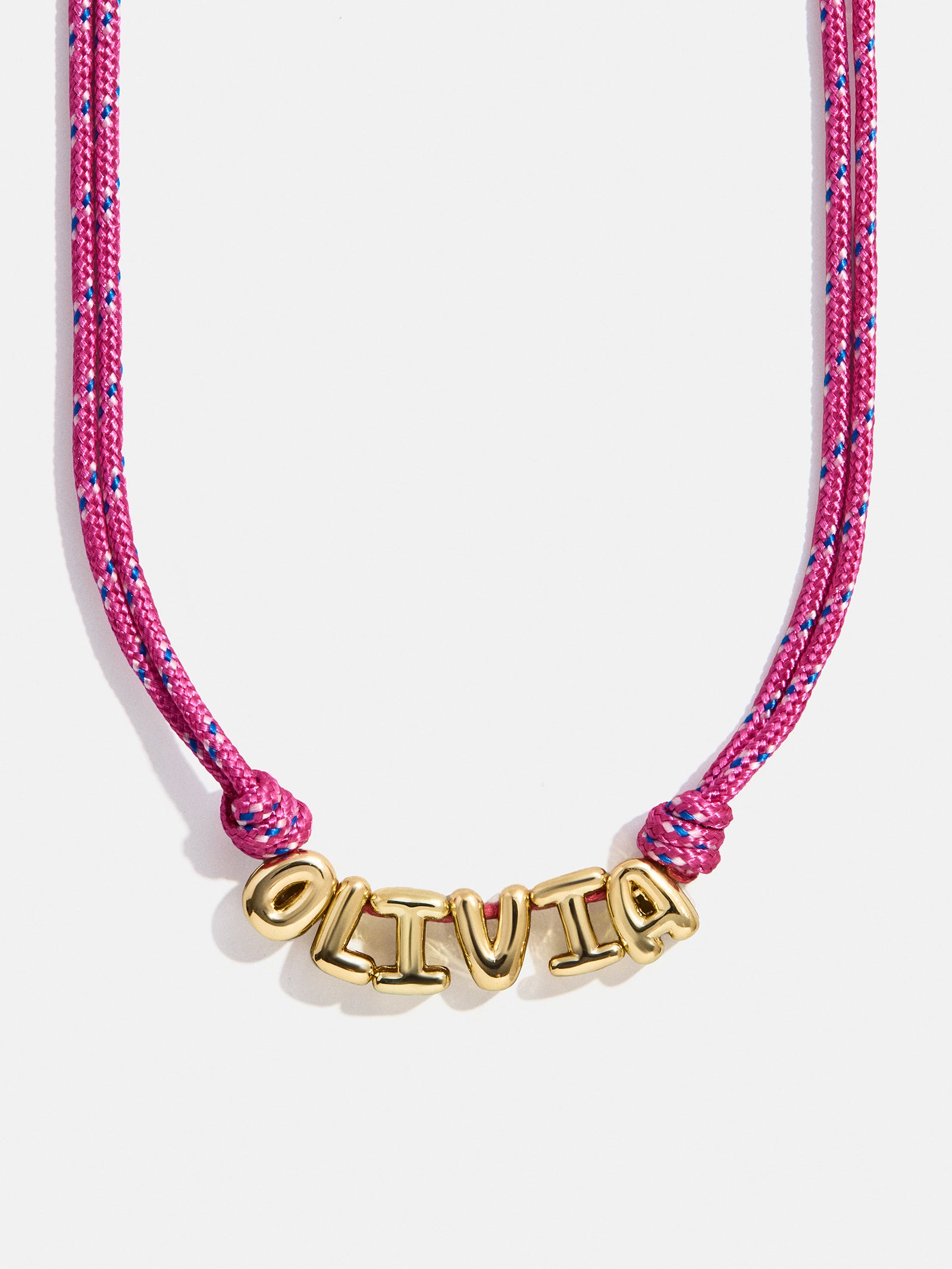 Bubble Letter Custom Paracord Necklace - Hot Pink-Blues Comming