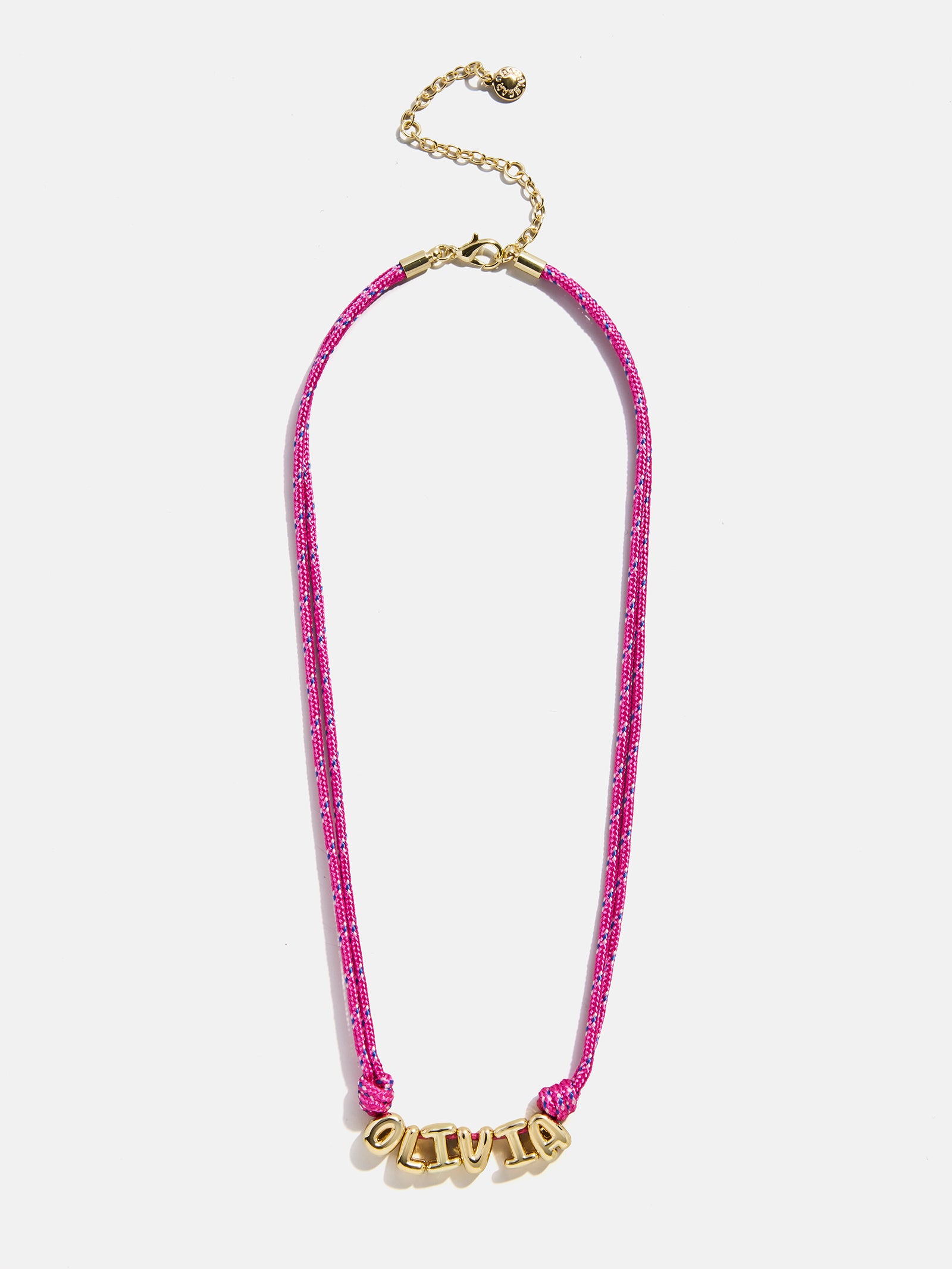 Bubble Letter Custom Paracord Necklace - Hot Pink-Blues Comming