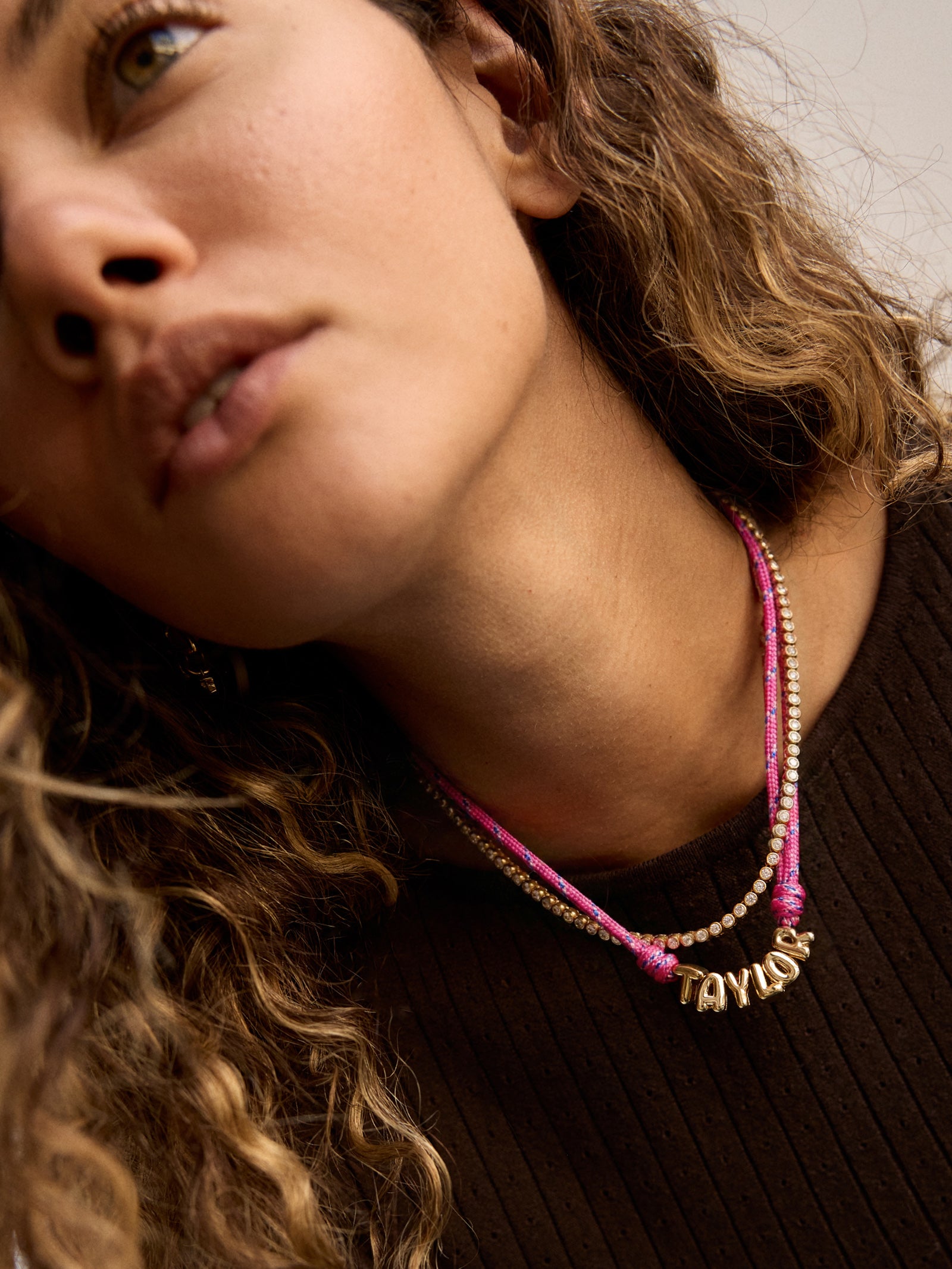 Bubble Letter Custom Paracord Necklace - Hot Pink-Blues Comming