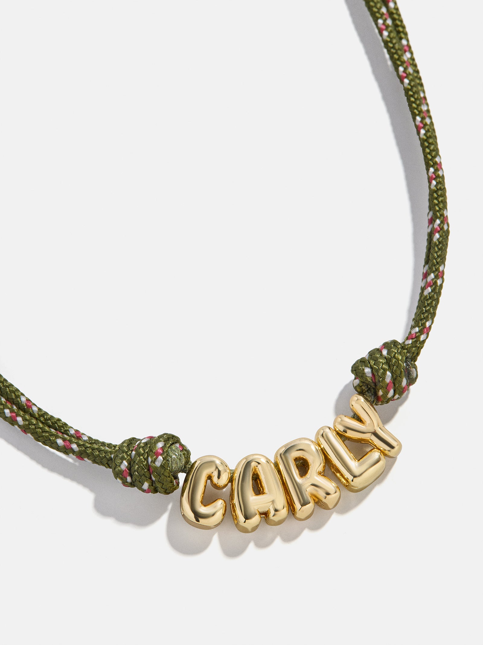 Bubble Letter Custom Paracord Necklace - Dark Green-Blues Comming