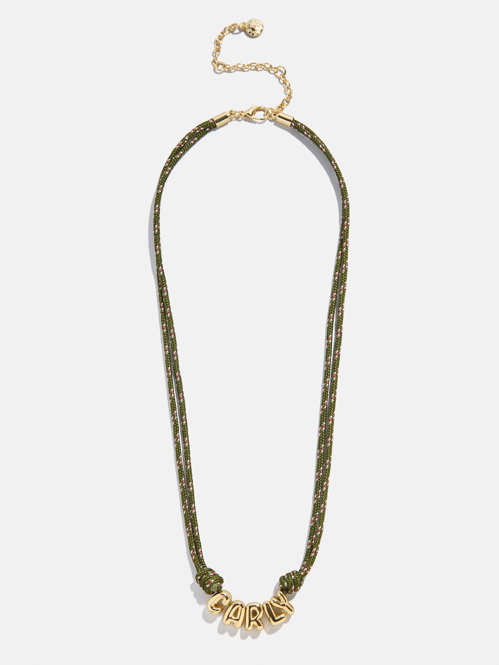 Bubble Letter Custom Paracord Necklace - Dark Green-Blues Comming
