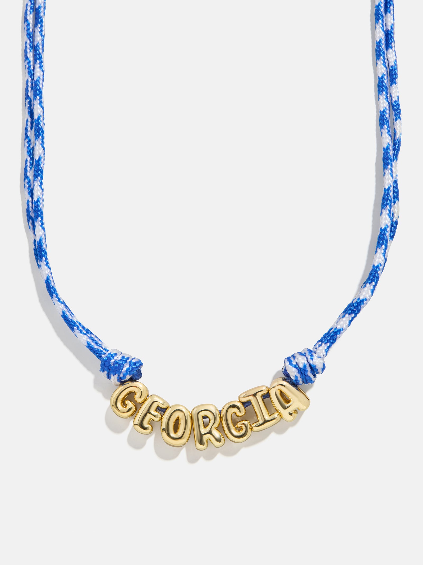 Bubble Letter Custom Paracord Necklace - Blue/White-Blues Comming