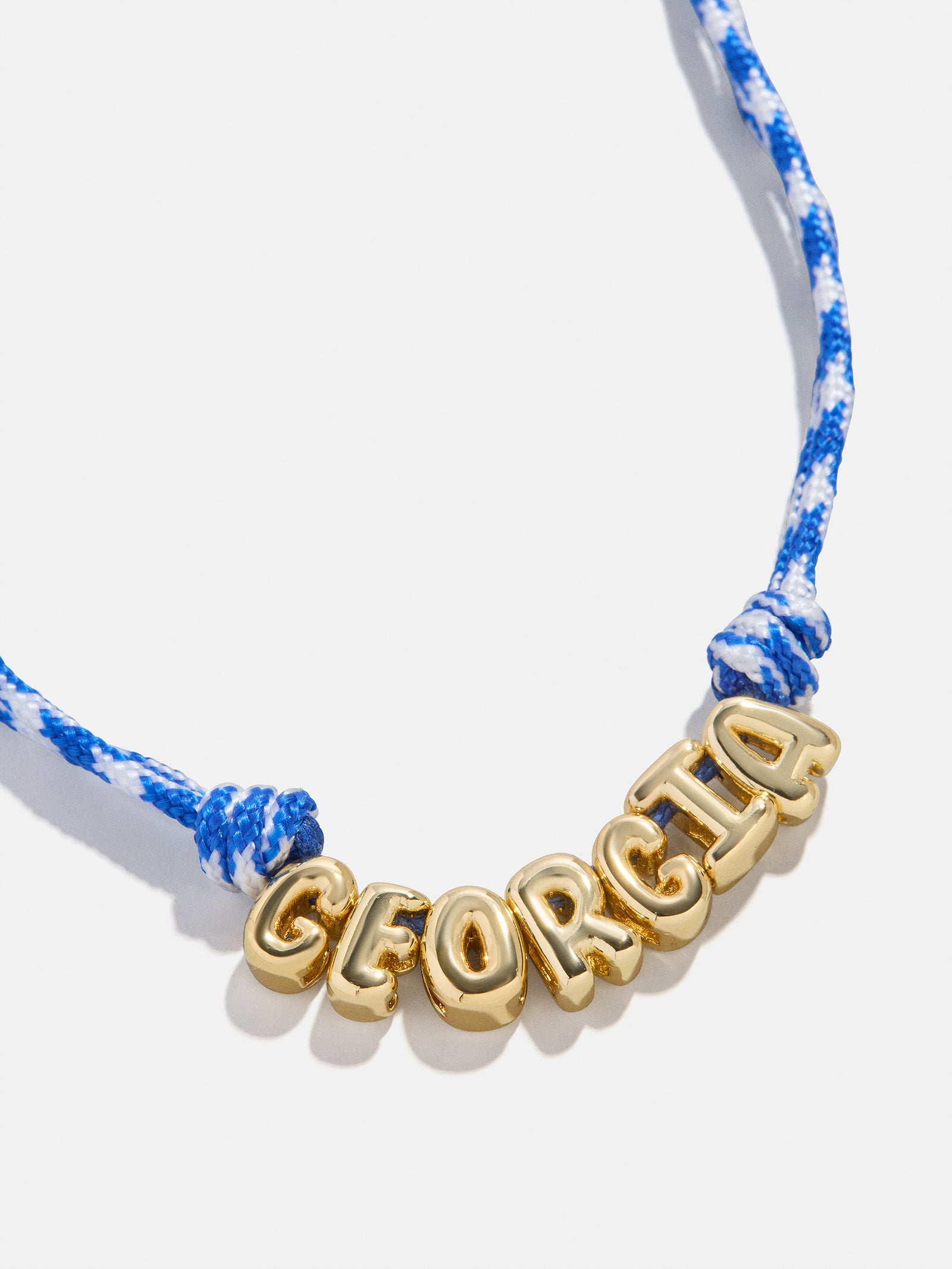 Bubble Letter Custom Paracord Necklace - Blue/White-Blues Comming