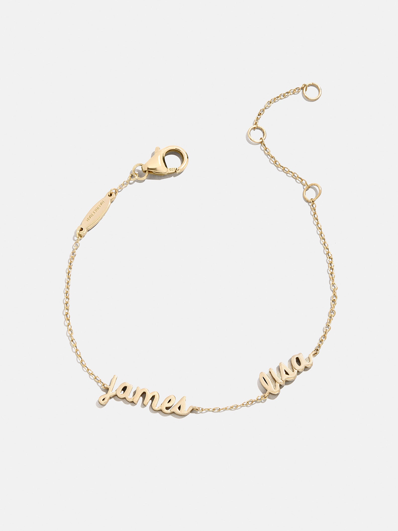 14K Gold Custom Script Multi Name Bracelet - 2 Names-Blues Comming
