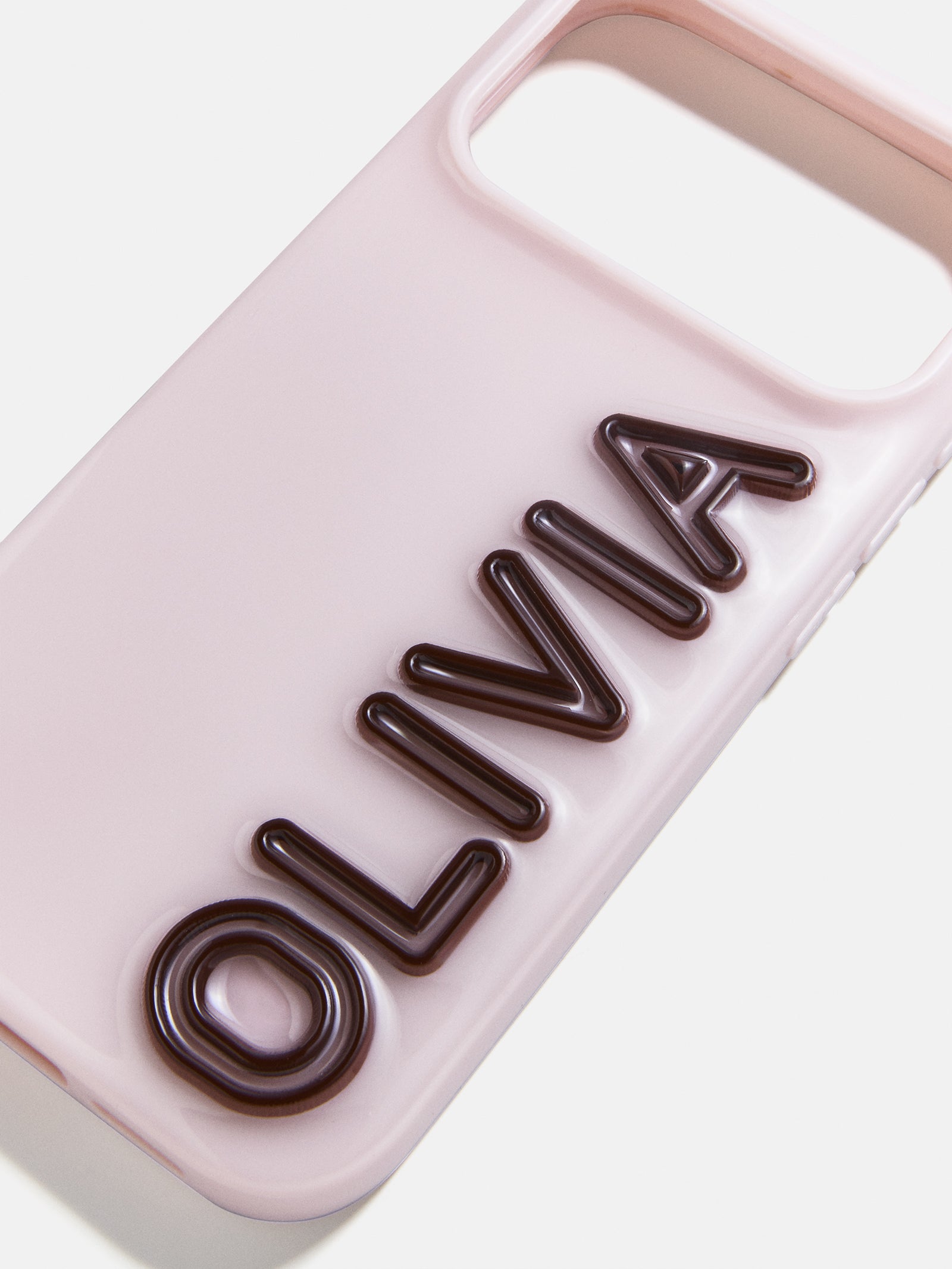 Fine Line Custom iPhone Case - Baby Pink/Dark Brown-Blues Comming