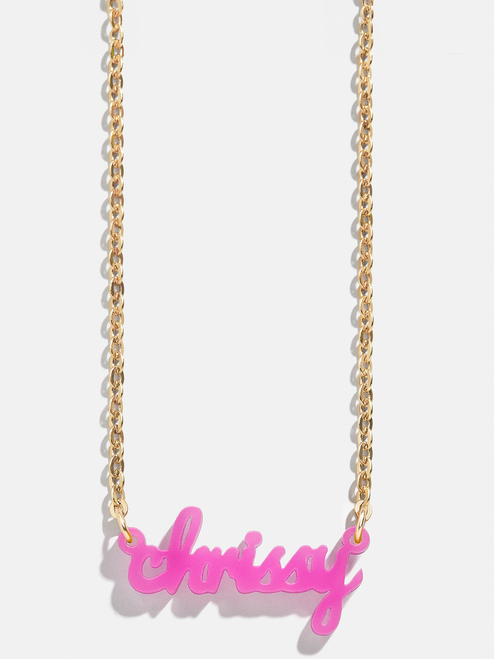 Acrylic Custom Nameplate Necklace - Gold-Blues Comming