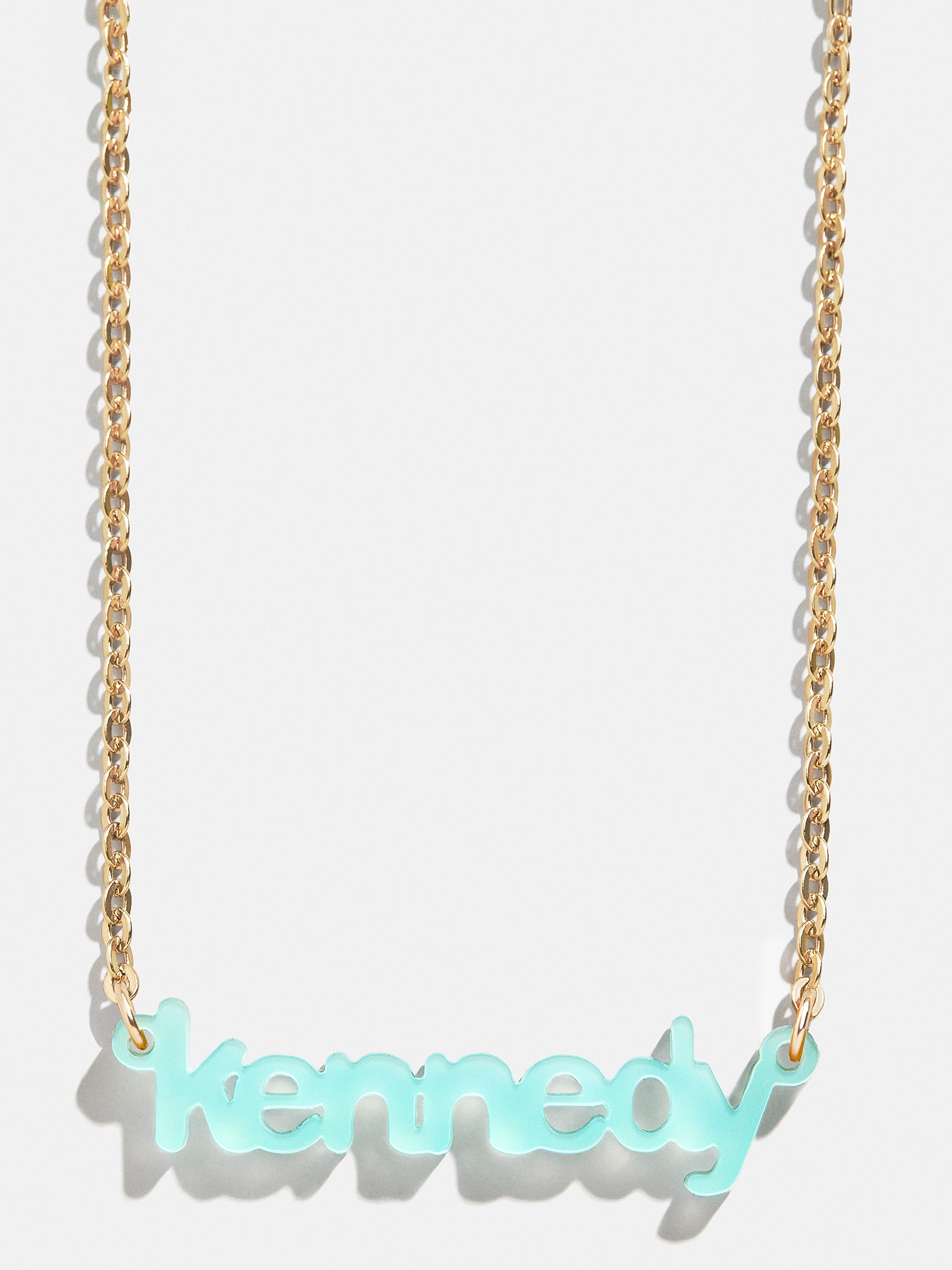 Acrylic Custom Nameplate Necklace - Gold-Blues Comming