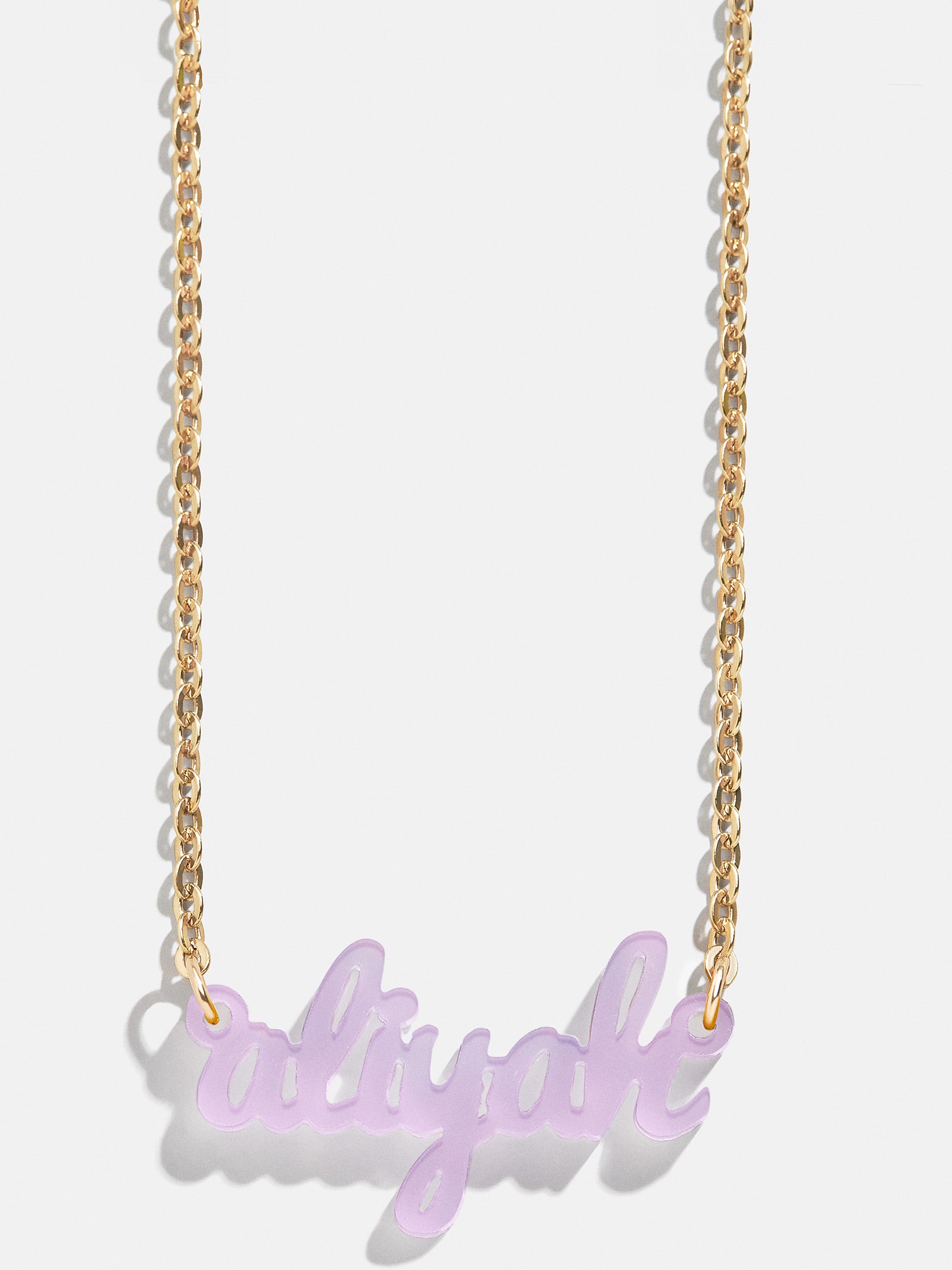 Acrylic Custom Nameplate Necklace - Gold-Blues Comming