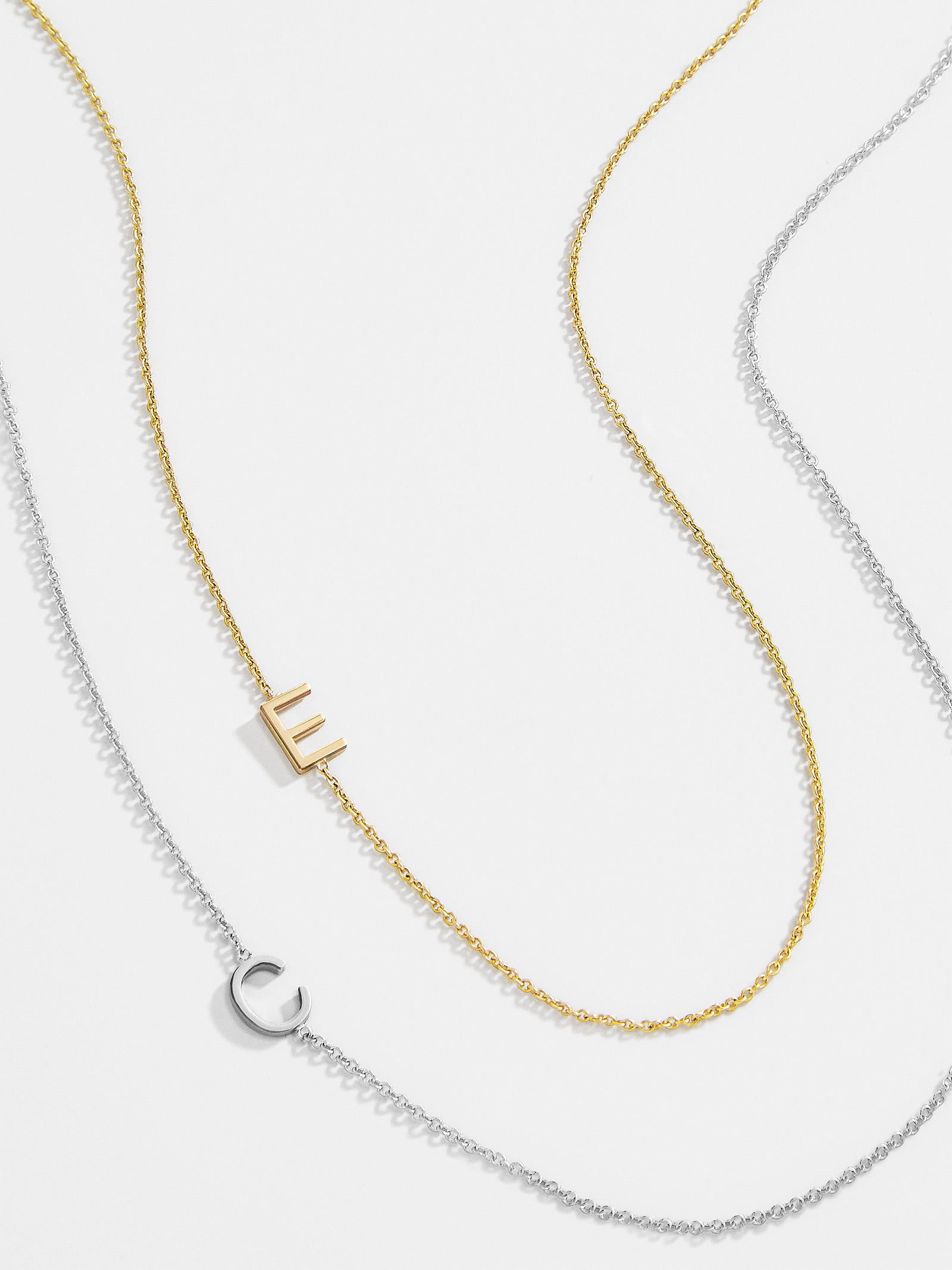 Maya Brenner Asymmetrical Custom Initial Necklace - One Character-Blues Comming