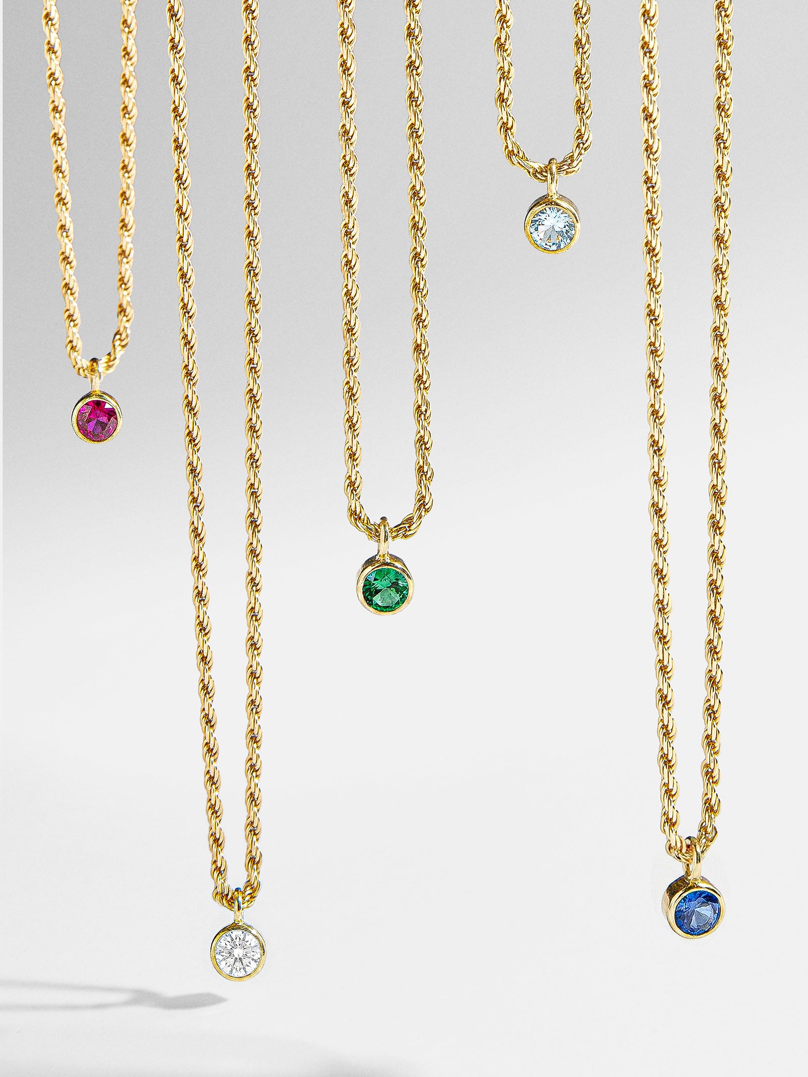 Florence 18K Gold Plated Sterling Silver Birthstone Necklace - Crystal-Blues Comming