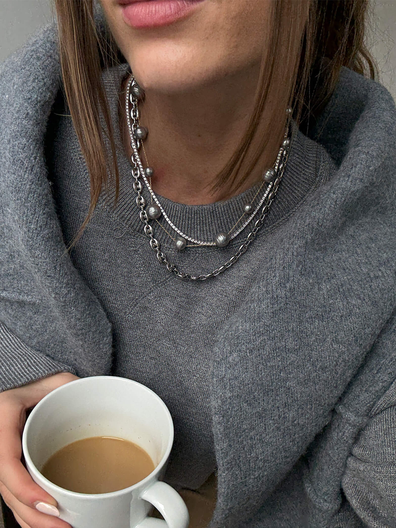 Blair Necklace - Tahitian Pearl Collar-Blues Comming