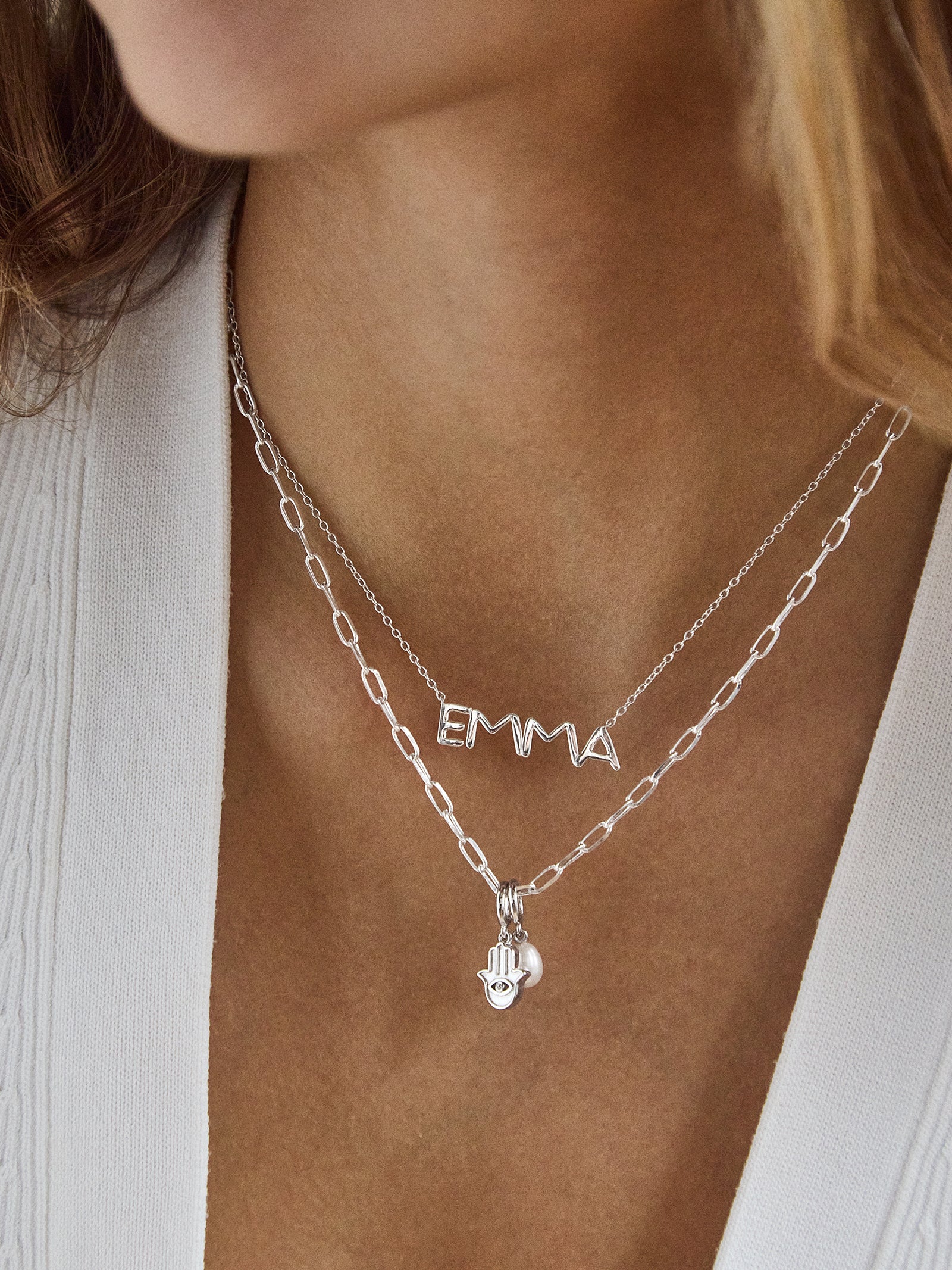 18K Gold Custom Nameplate Necklace - Organic-Blues Comming