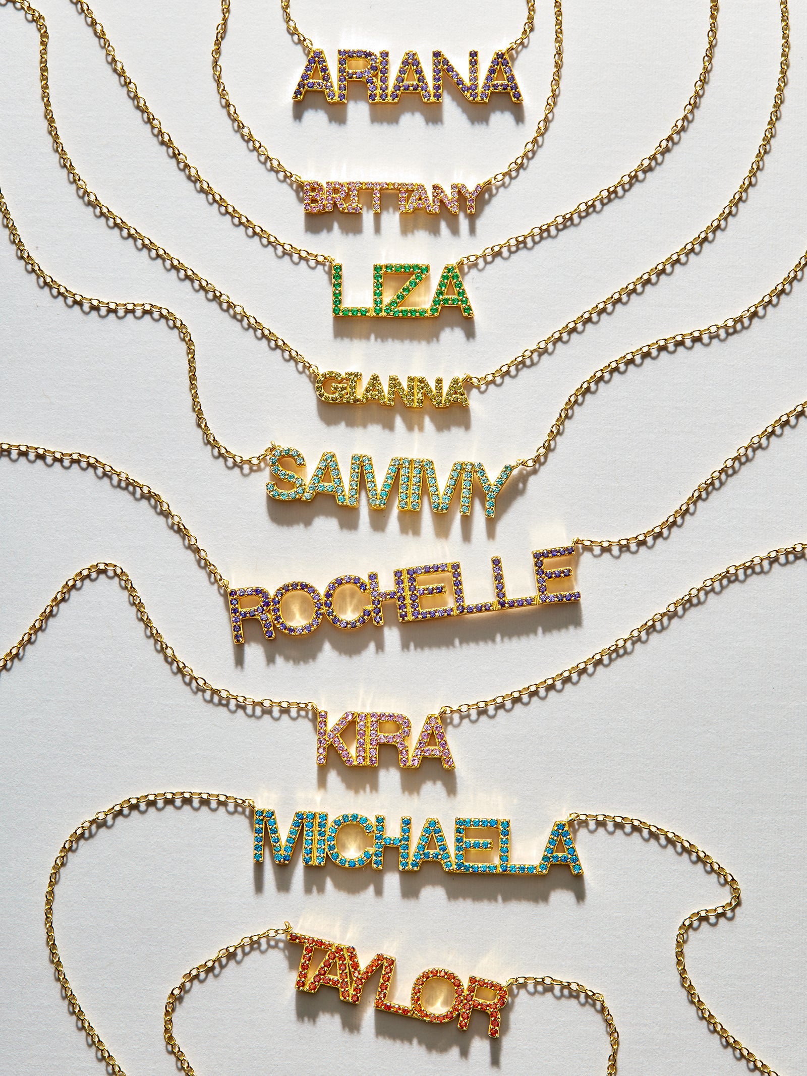 18K Gold Birthstone Custom Nameplate Necklace - Garnet-Blues Comming