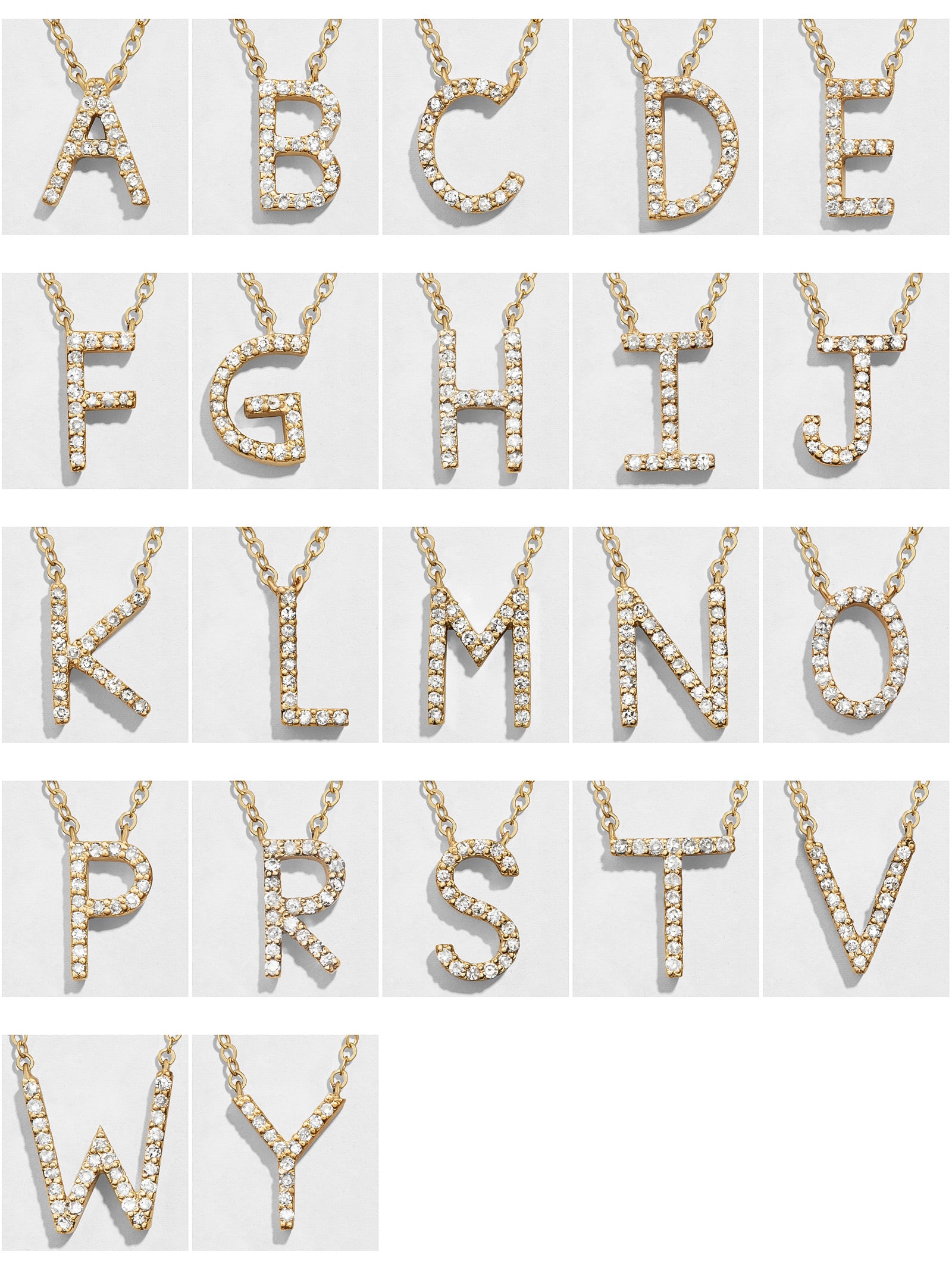 14K Gold Diamond Initial Necklace-Blues Comming