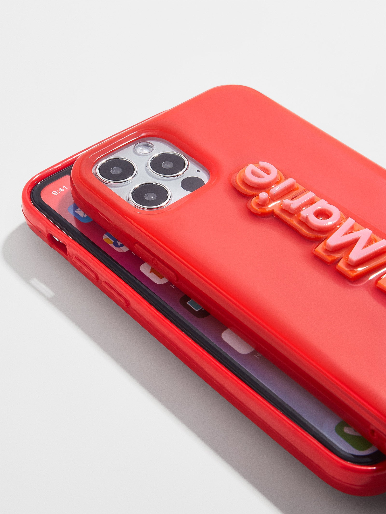 Block Font Custom iPhone Case - Bright Red/Pink-Blues Comming