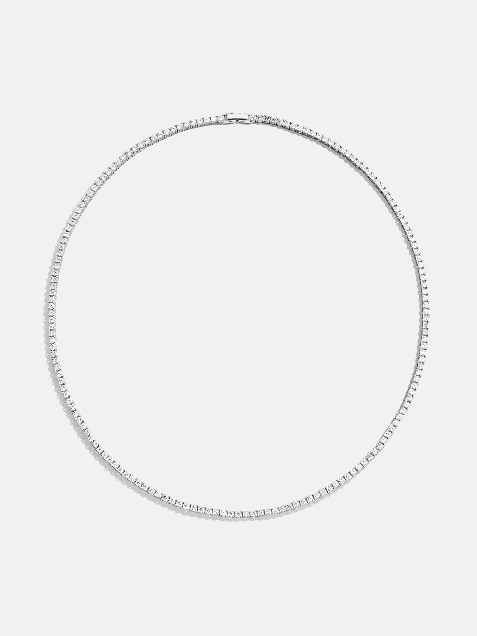 Billie Sterling Silver Tennis Necklace - Sterling Silver-Blues Comming