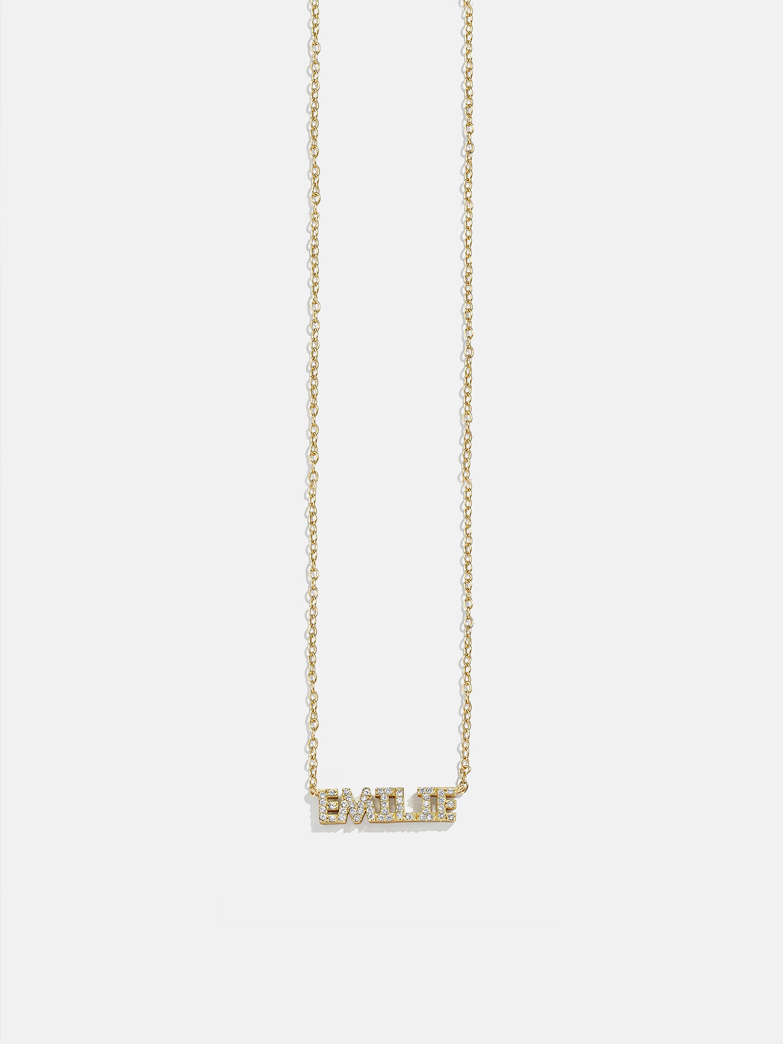 18K Gold Custom Nameplate Necklace - Mini Block-Blues Comming
