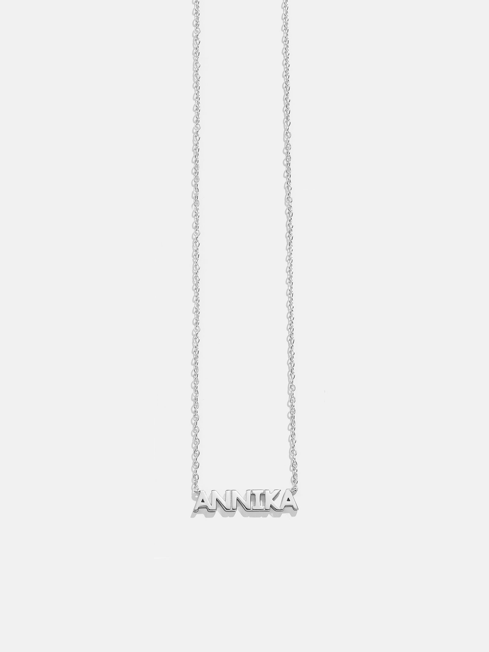 18K Gold Custom Nameplate Necklace - Mini Block-Blues Comming