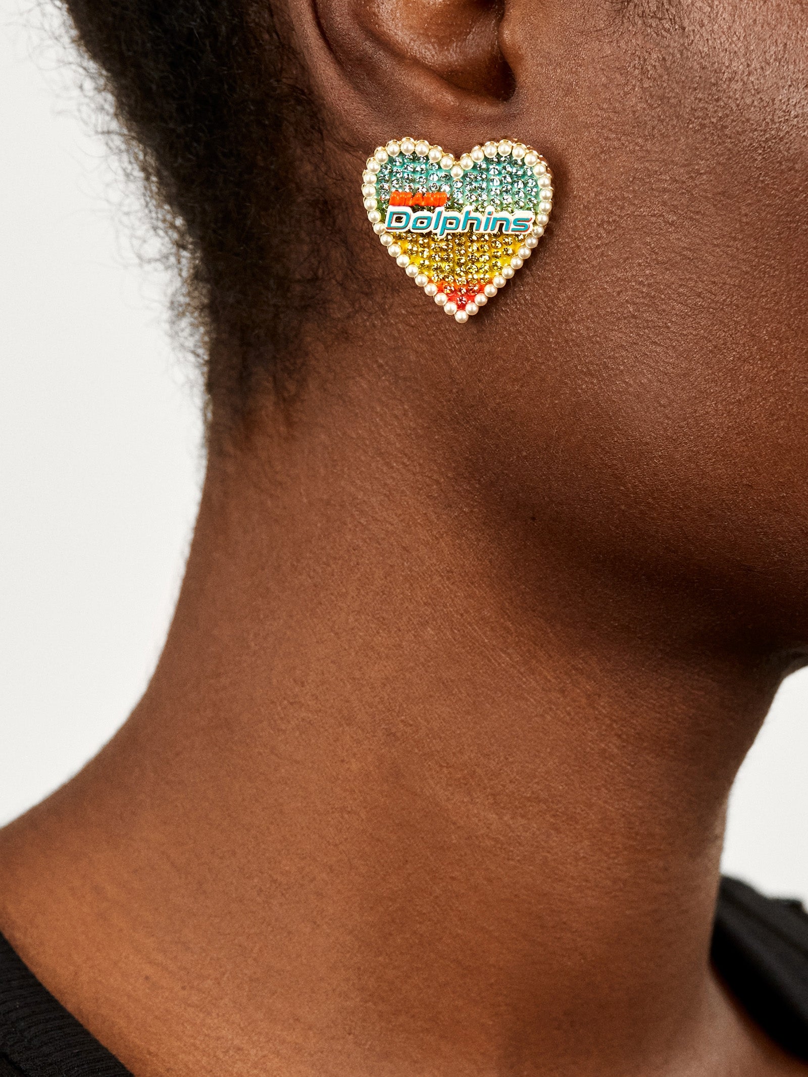 Miami Dolphins NFL Statement Stud Earrings - Miami Dolphins-Blues Comming