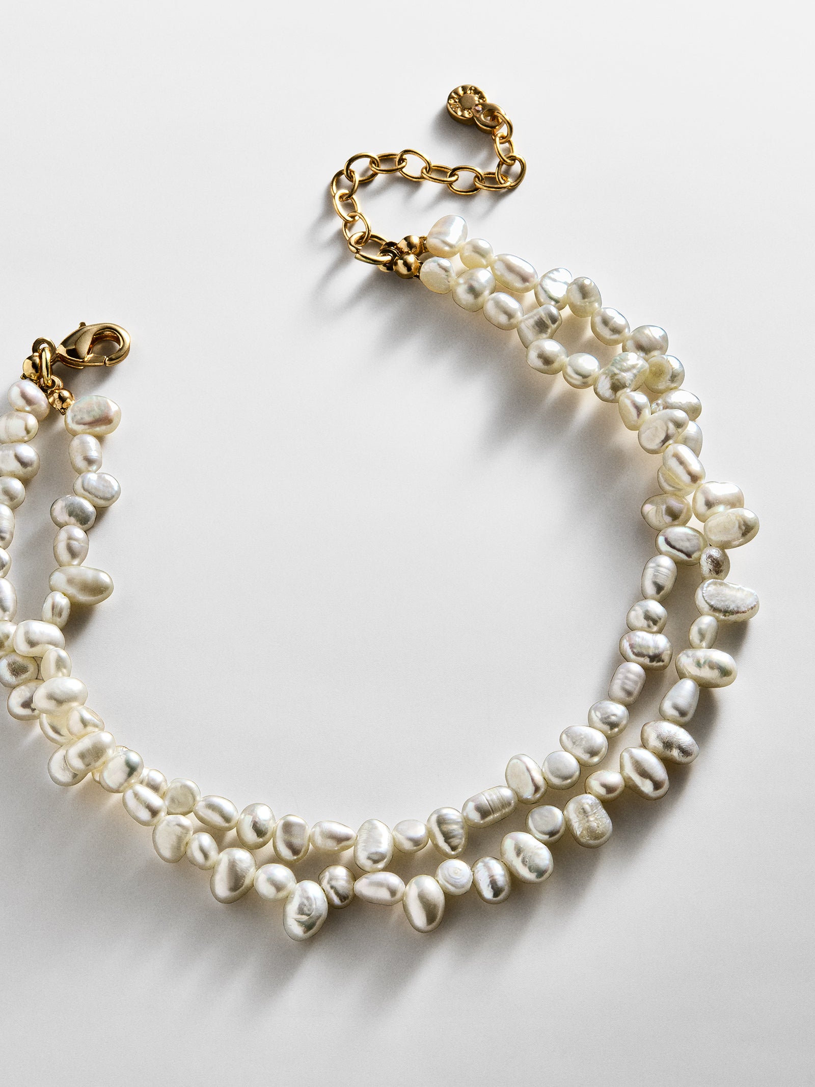 Teagan Pearl Layered Anklet  - White-Blues Comming