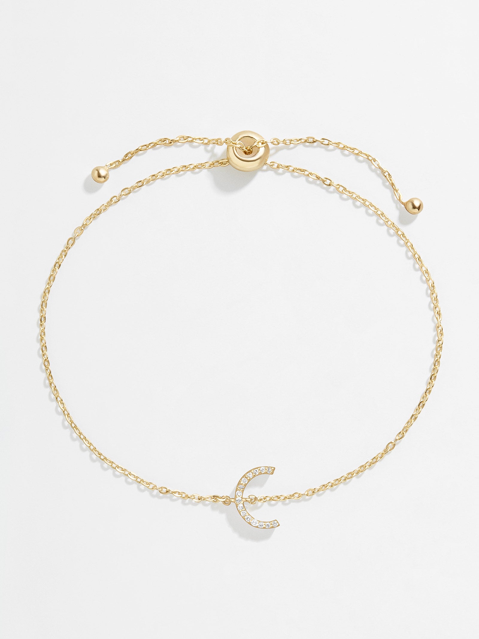 14K Gold & Diamond Initial Bracelet - Gold/Pavé-Blues Comming