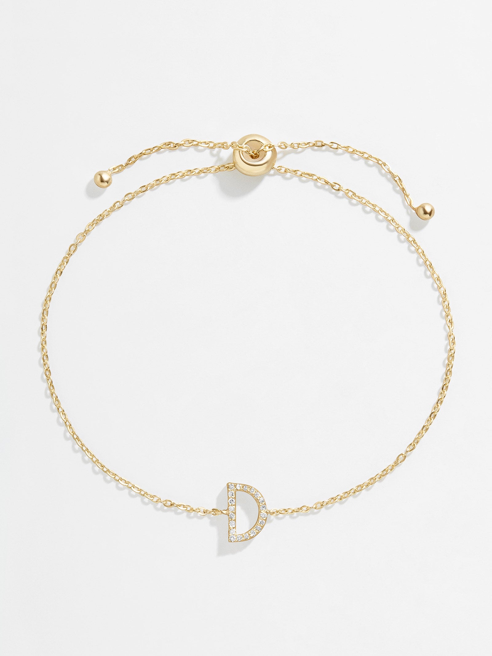 14K Gold & Diamond Initial Bracelet - Gold/Pavé-Blues Comming