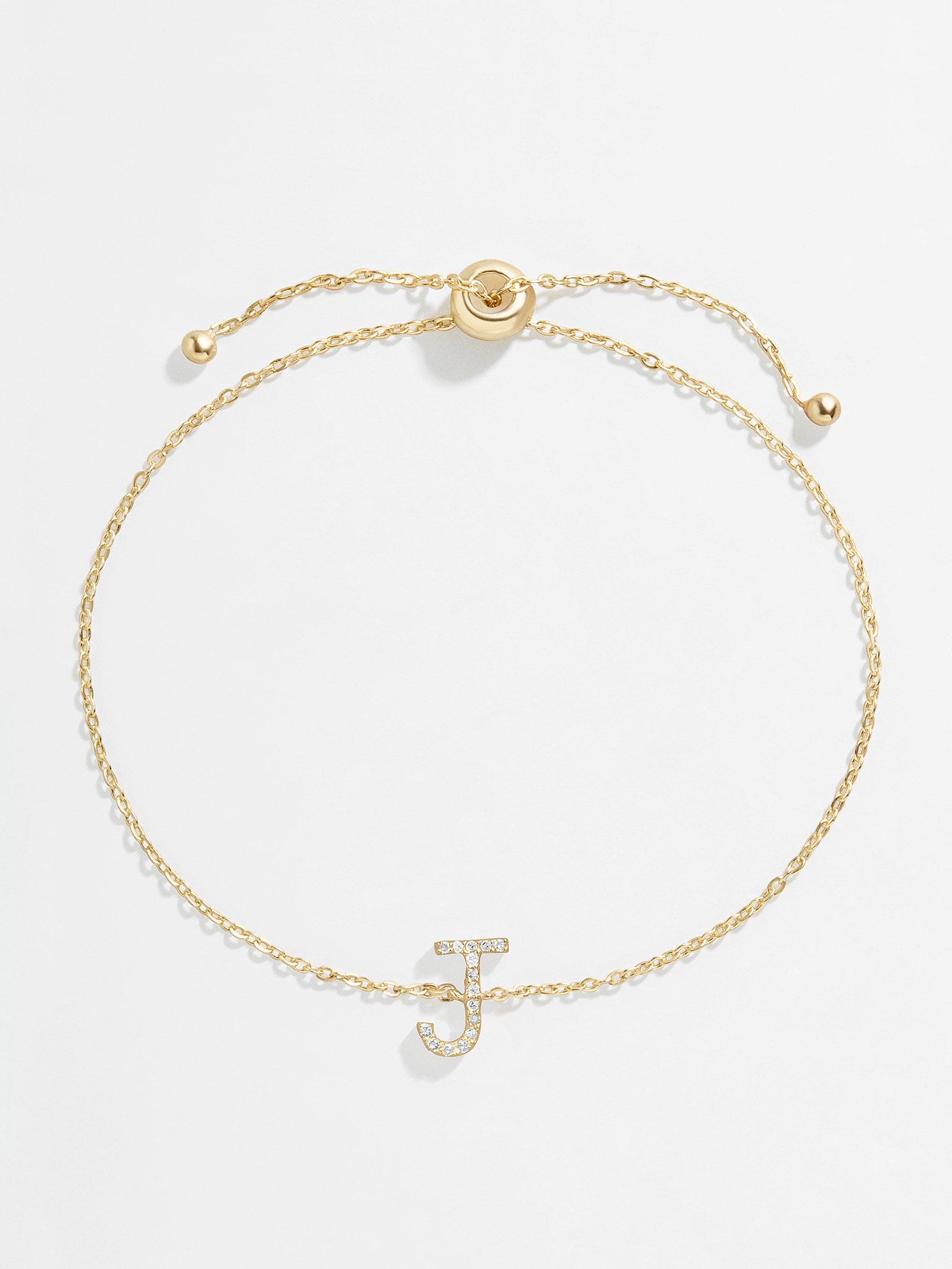 14K Gold & Diamond Initial Bracelet - Gold/Pavé-Blues Comming