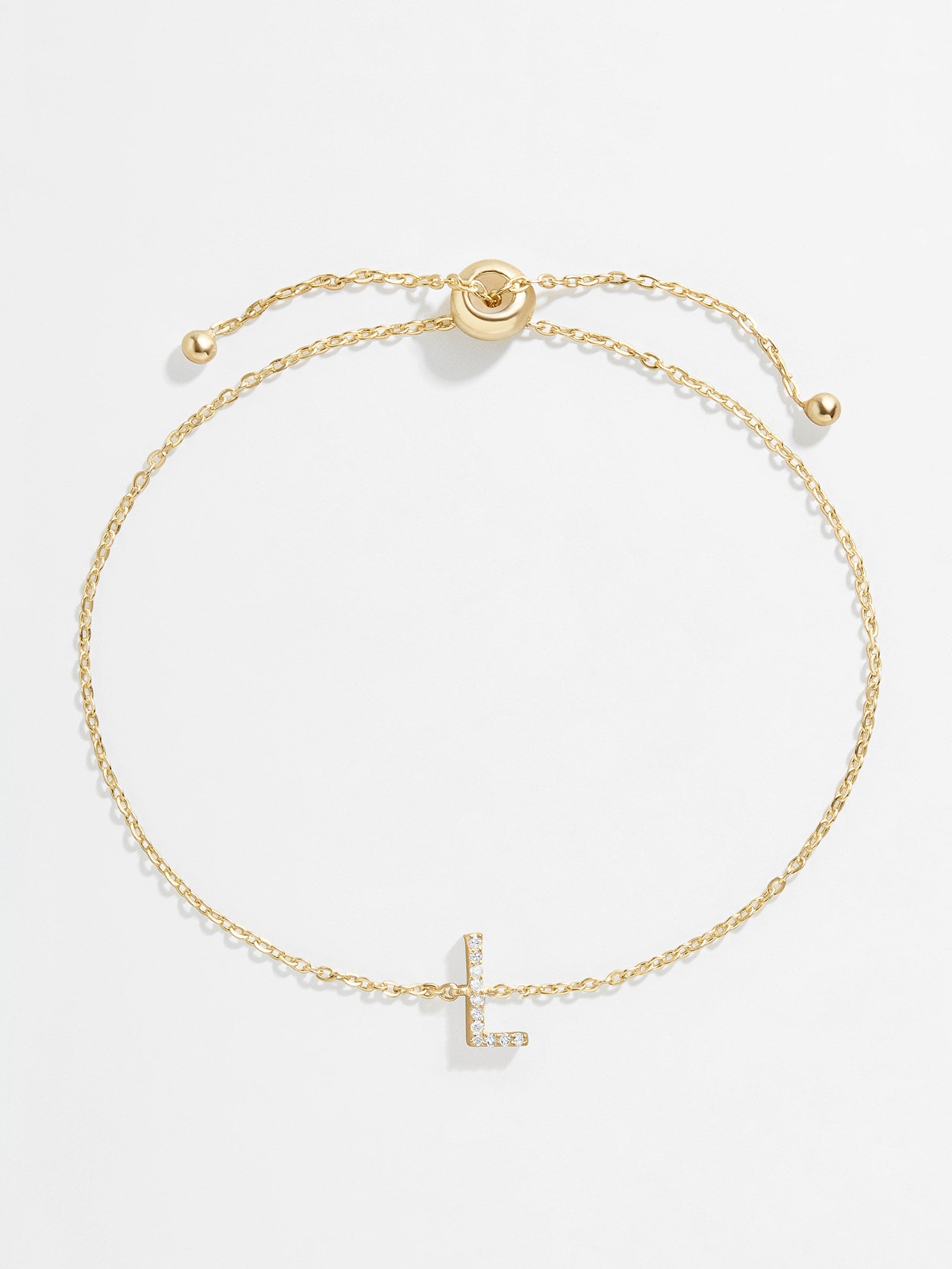 14K Gold & Diamond Initial Bracelet - Gold/Pavé-Blues Comming