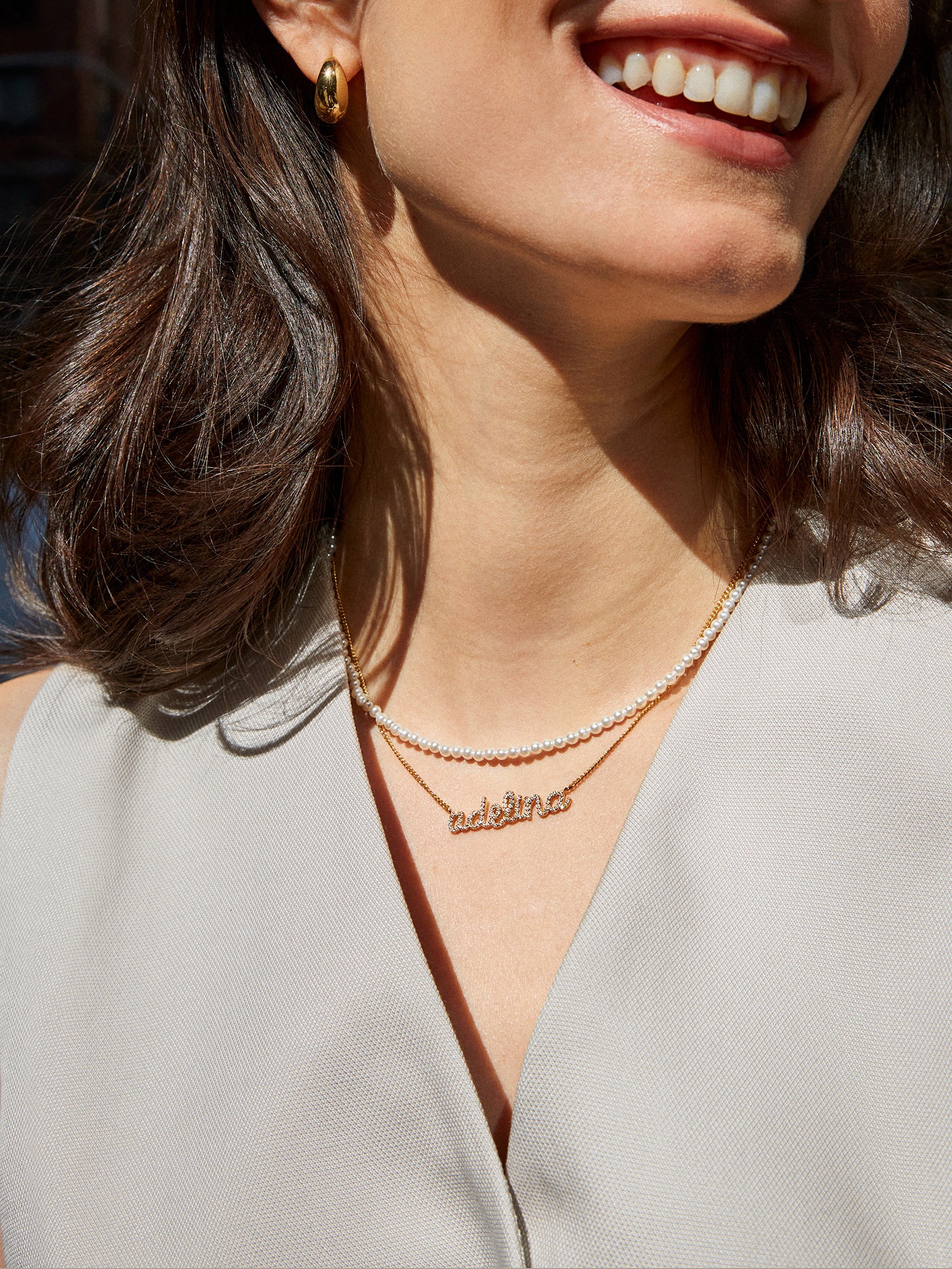 18K Gold Custom Nameplate Necklace - Script-Blues Comming