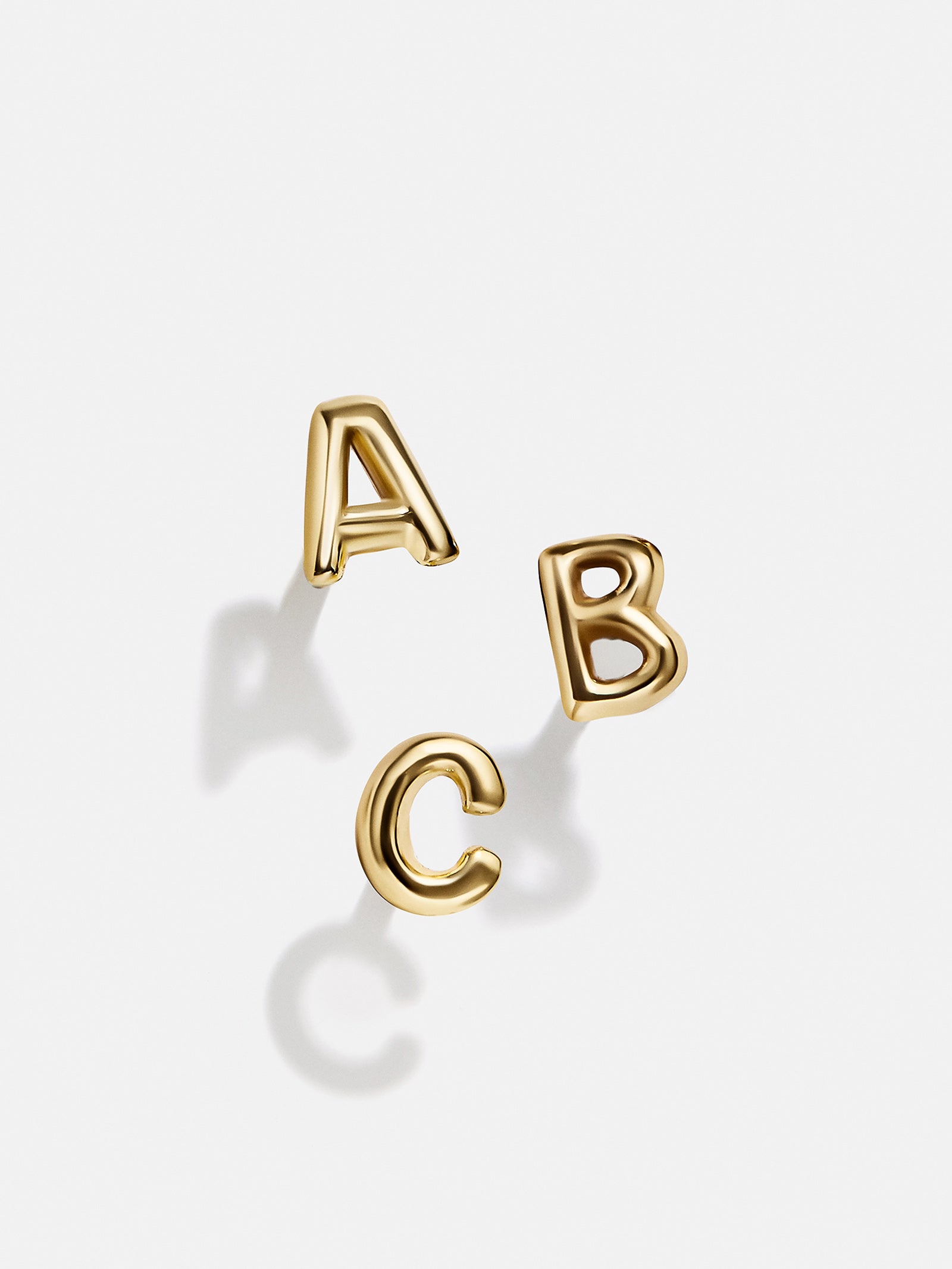 18K Gold Single Initial Earring - Classic Initial-Blues Comming