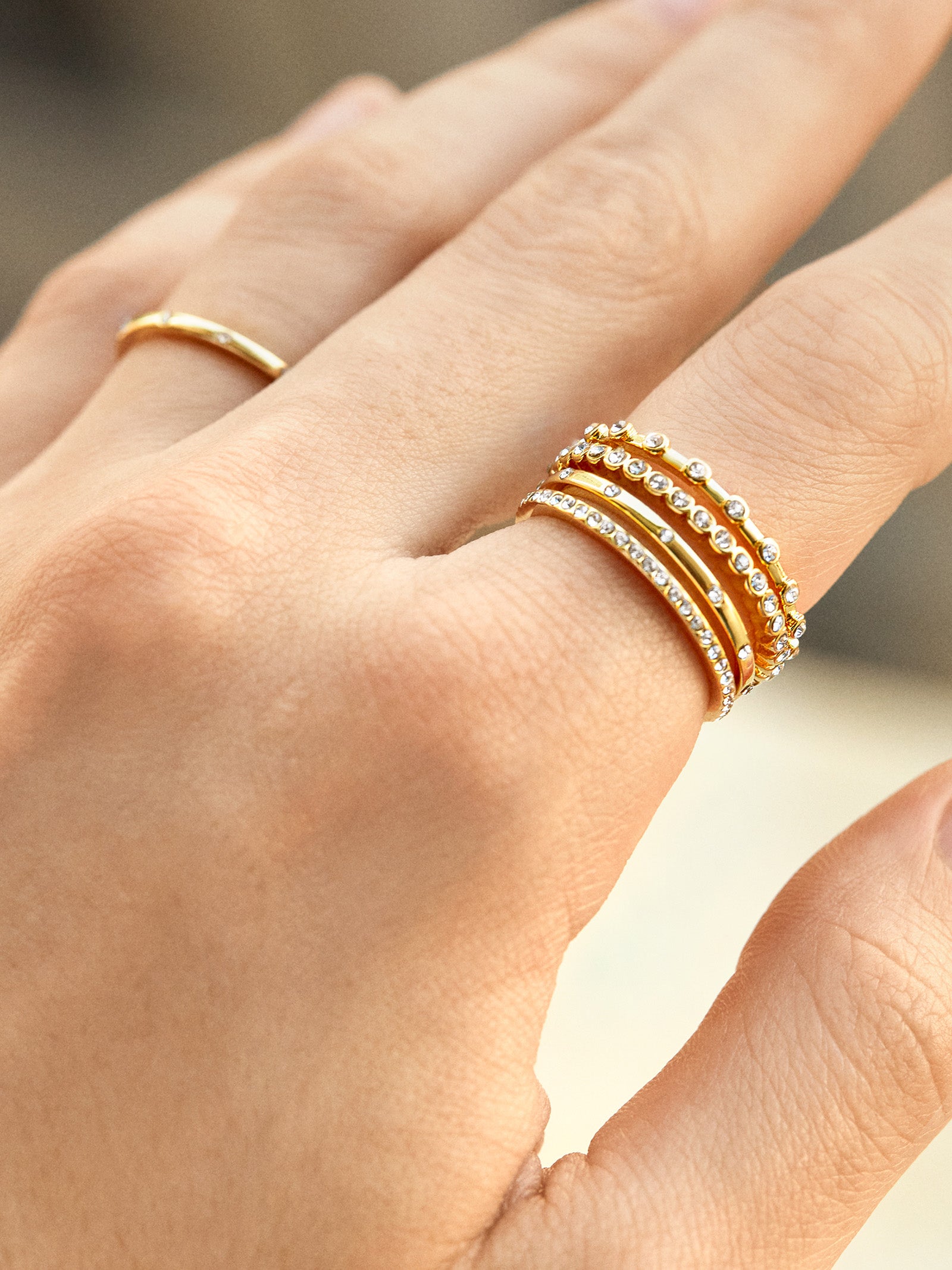 Morgan Ring Set - Gold/Pavé-Blues Comming