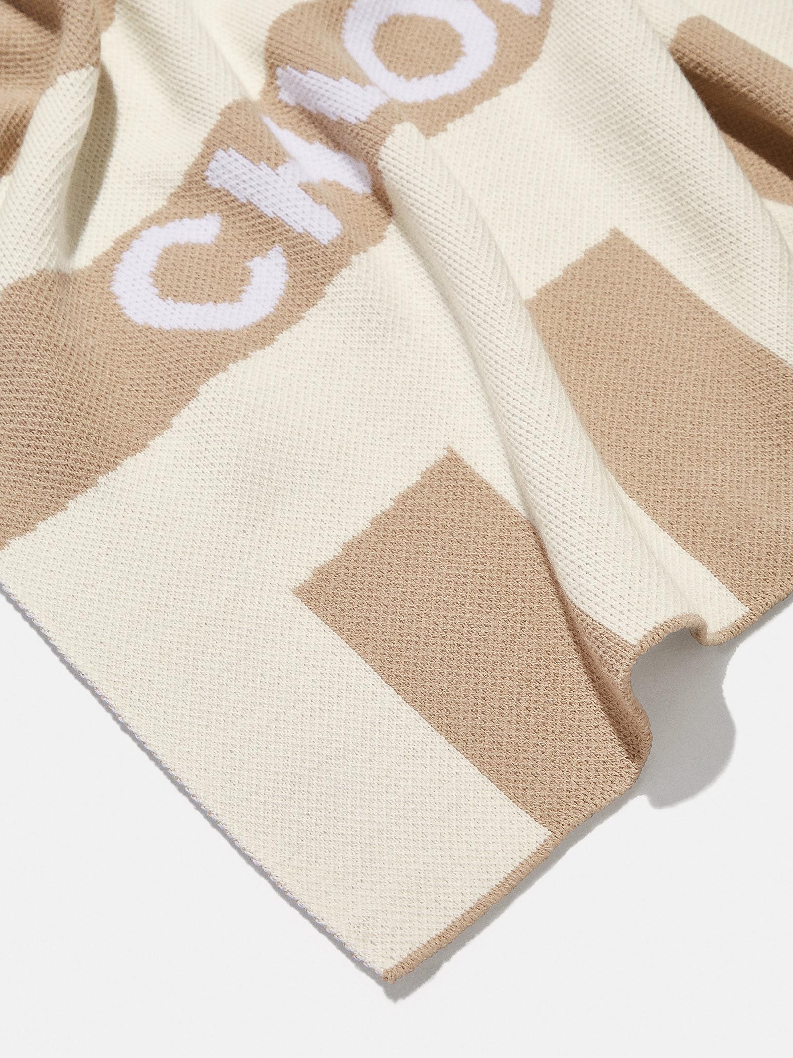 Criss Cross Custom Blanket - Natural/Beige-Blues Comming