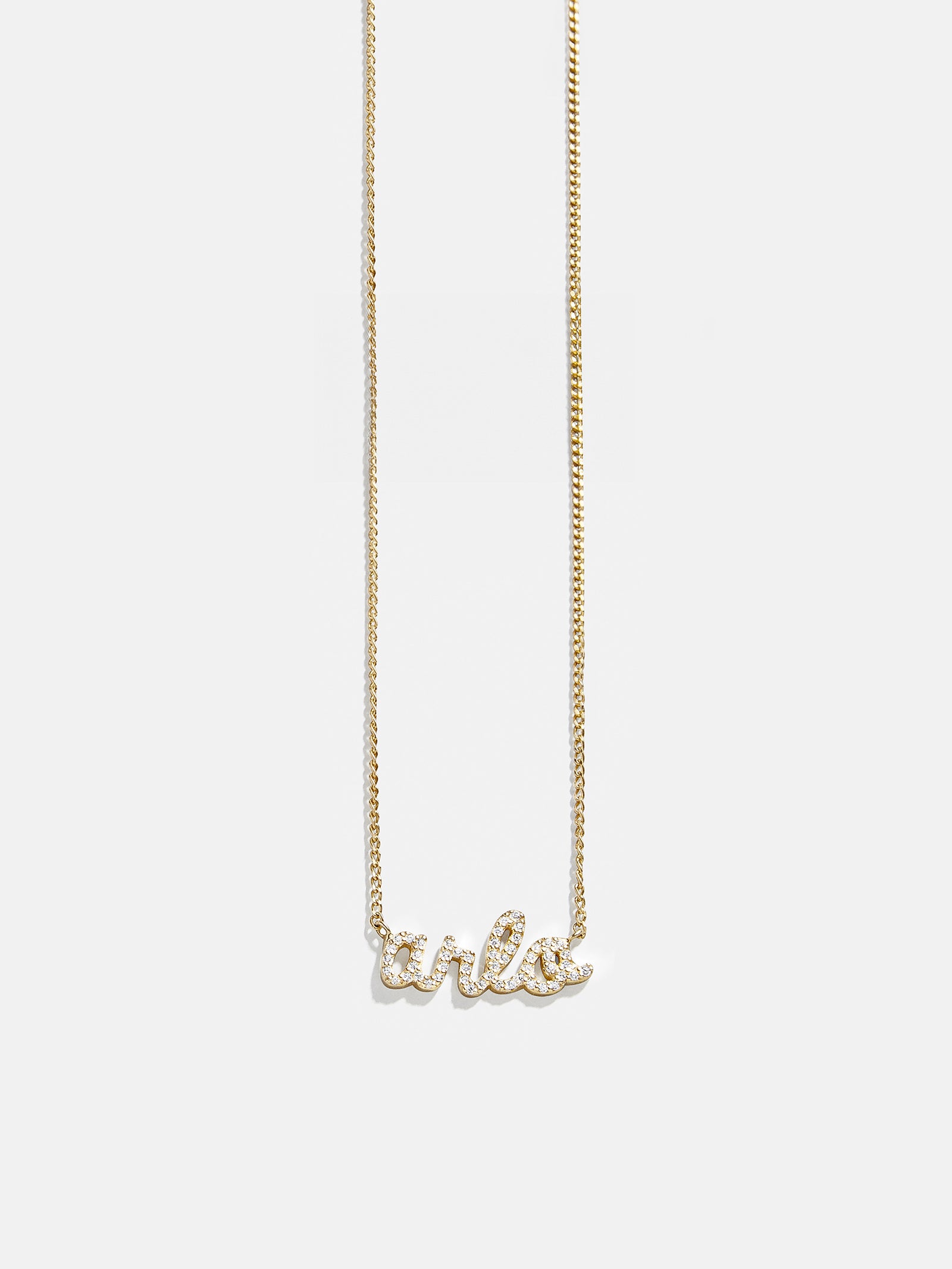 18K Gold Custom Nameplate Necklace - Script-Blues Comming