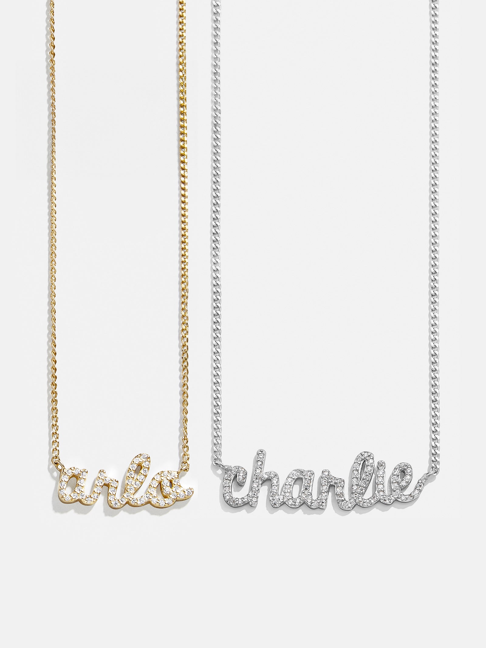 18K Gold Custom Nameplate Necklace - Script-Blues Comming