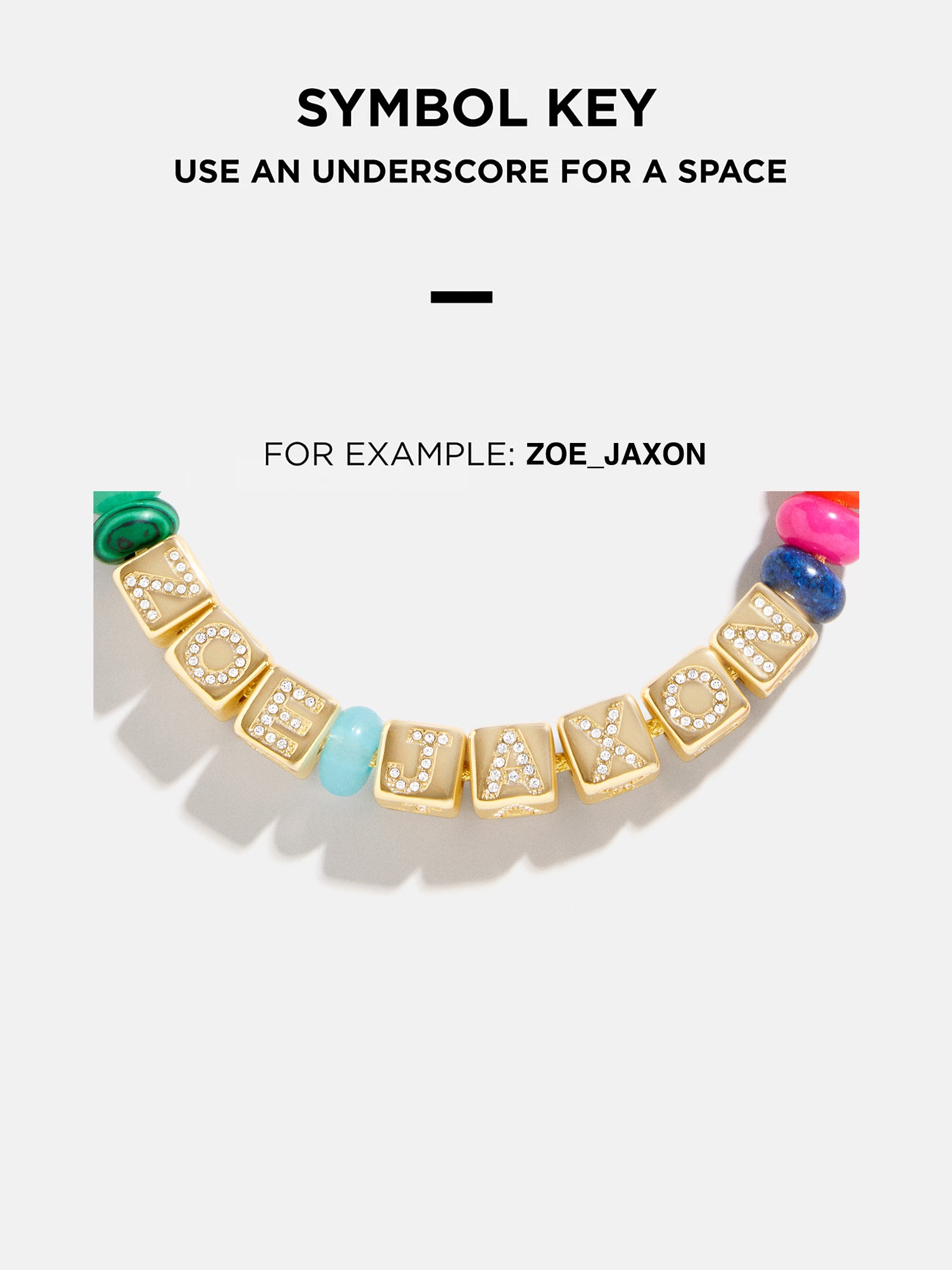 Block Letter Beaded Custom Necklace - Pink Multi-Blues Comming