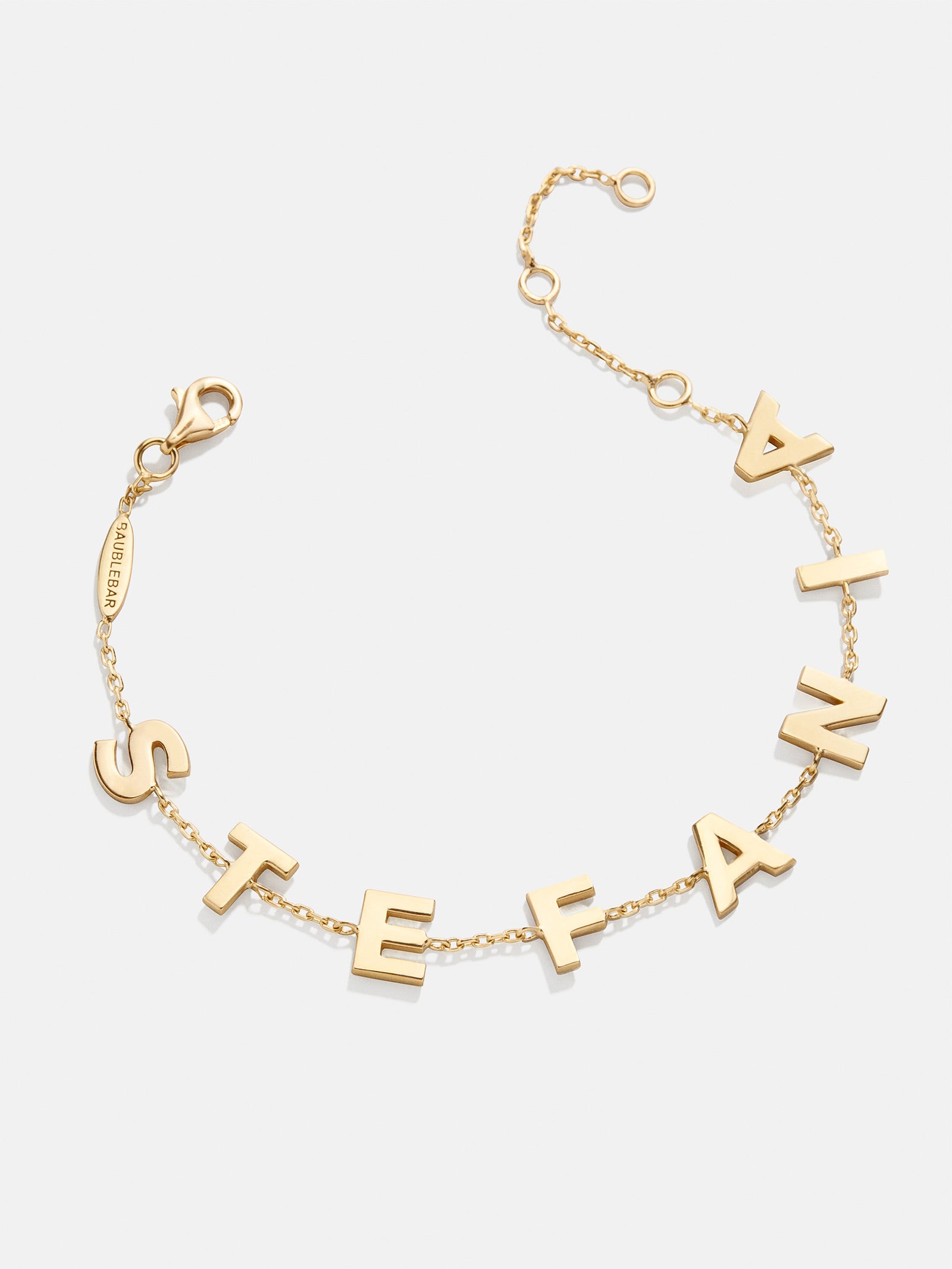 18K Gold Custom Spaced Letter Name Bracelet - 18K Gold-Blues Comming