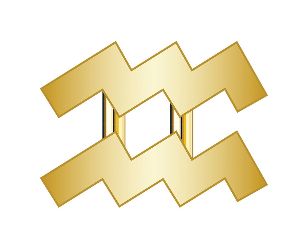 Aquarius Zodiac Icon - Gold-Blues Comming